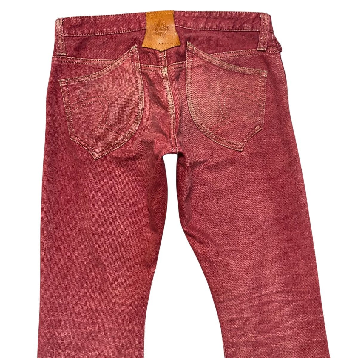 Obelisk Obelisk Red Blood Hole Distressed Denim Flare Jeans Size US 29 - 12 Thumbnail