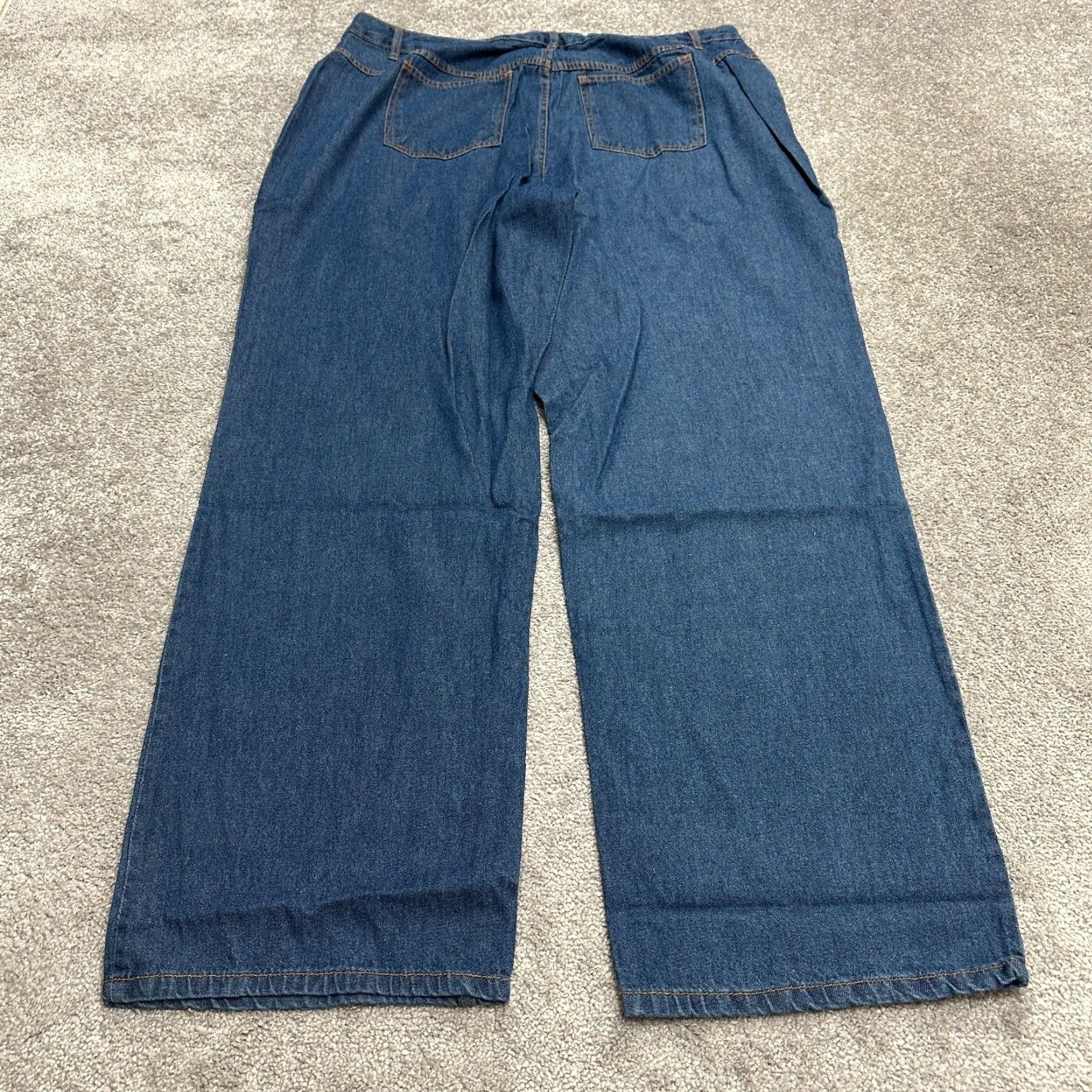 Vintage Woman Within Jeans Women 22 Tall Blue Denim Straight 5-Pocket High Rise Cotton Womens Size 40" / US 18 - 2 Thumbnail