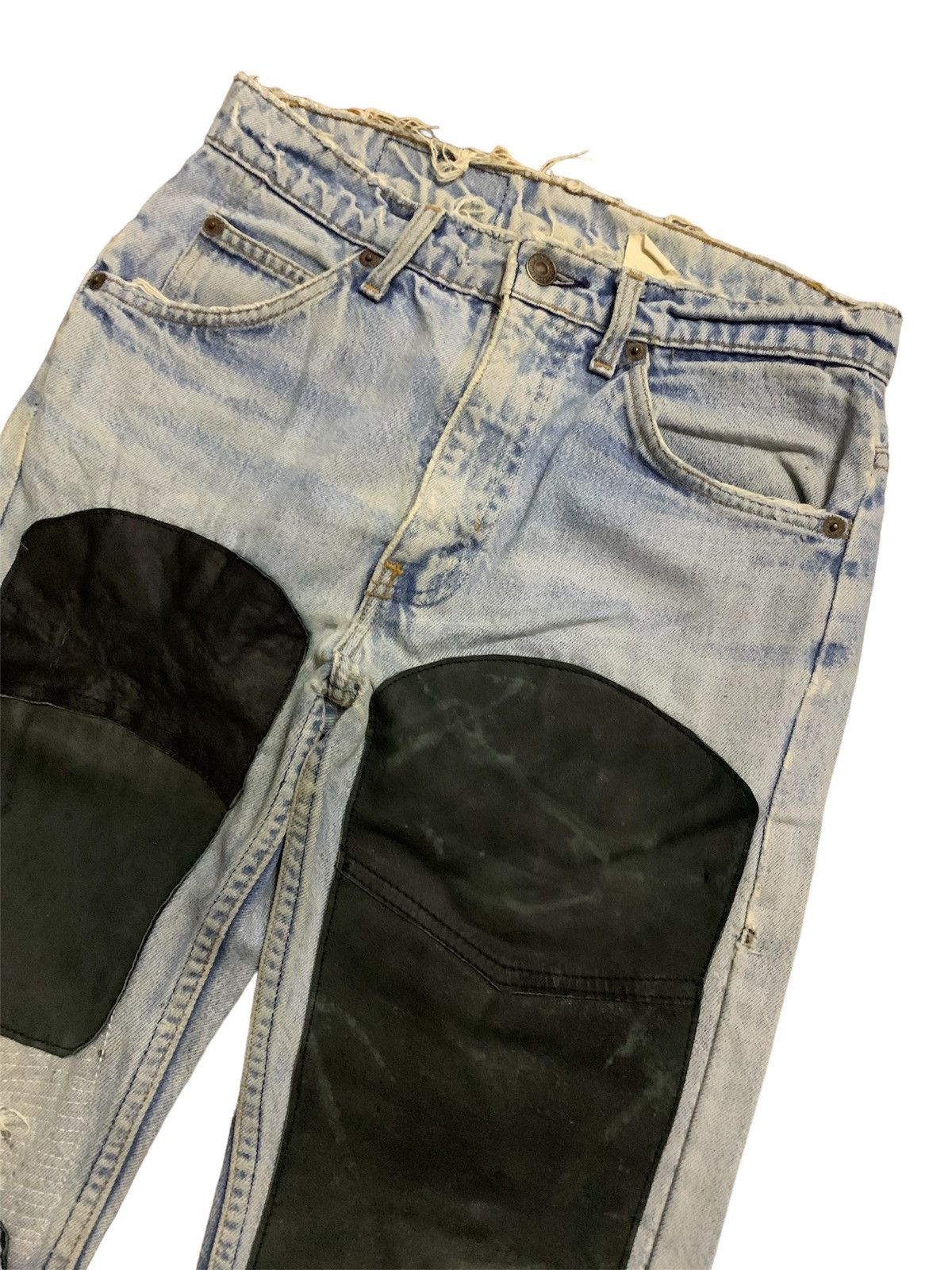 Handmade 🔥Vintage Levi’s 505 Oren Tab Handmade Patchwork Leather Size US 28 / EU 44 - 6 Thumbnail