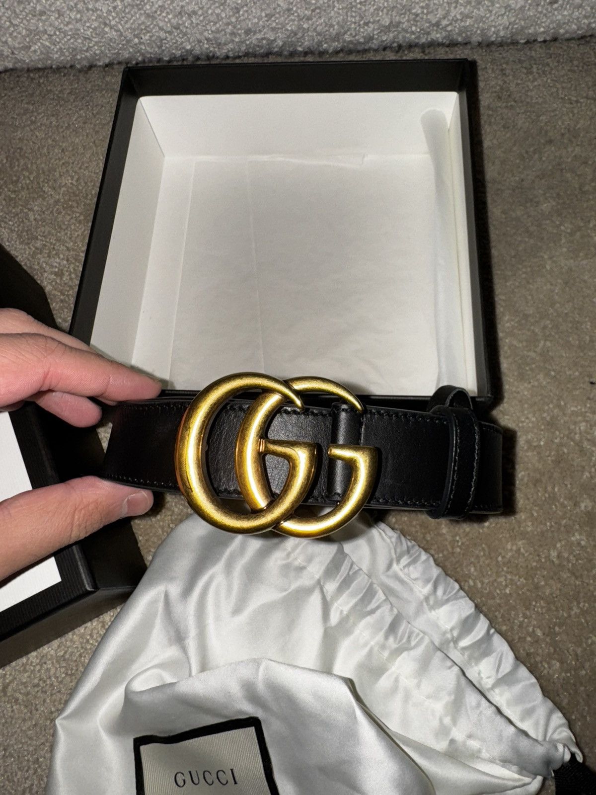 Gucci Gucci GG Marmont Leather Bel Size ONE SIZE - 1 Thumbnail