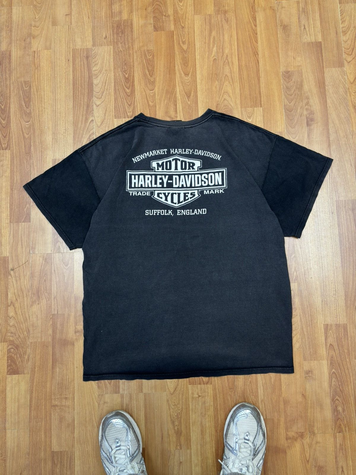 Harley Davidson × Vintage Vintage Harley Davidson Big Logo faded washed t shirt Size US XXL / EU 58 / 5 - 1 Thumbnail