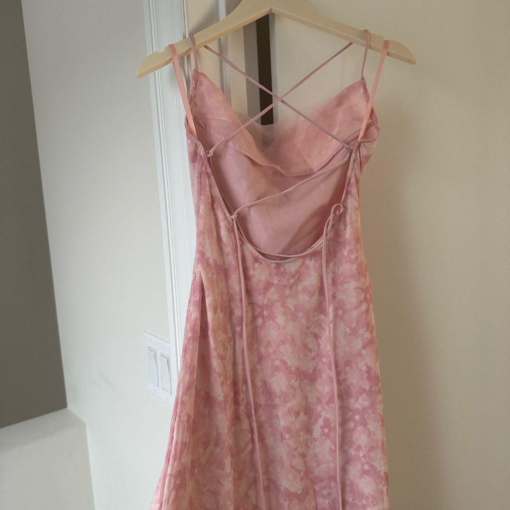 Zara Pink Starry Cloud Cowl Neckline Dress Size S / US 4 / IT 40 - 10 Thumbnail