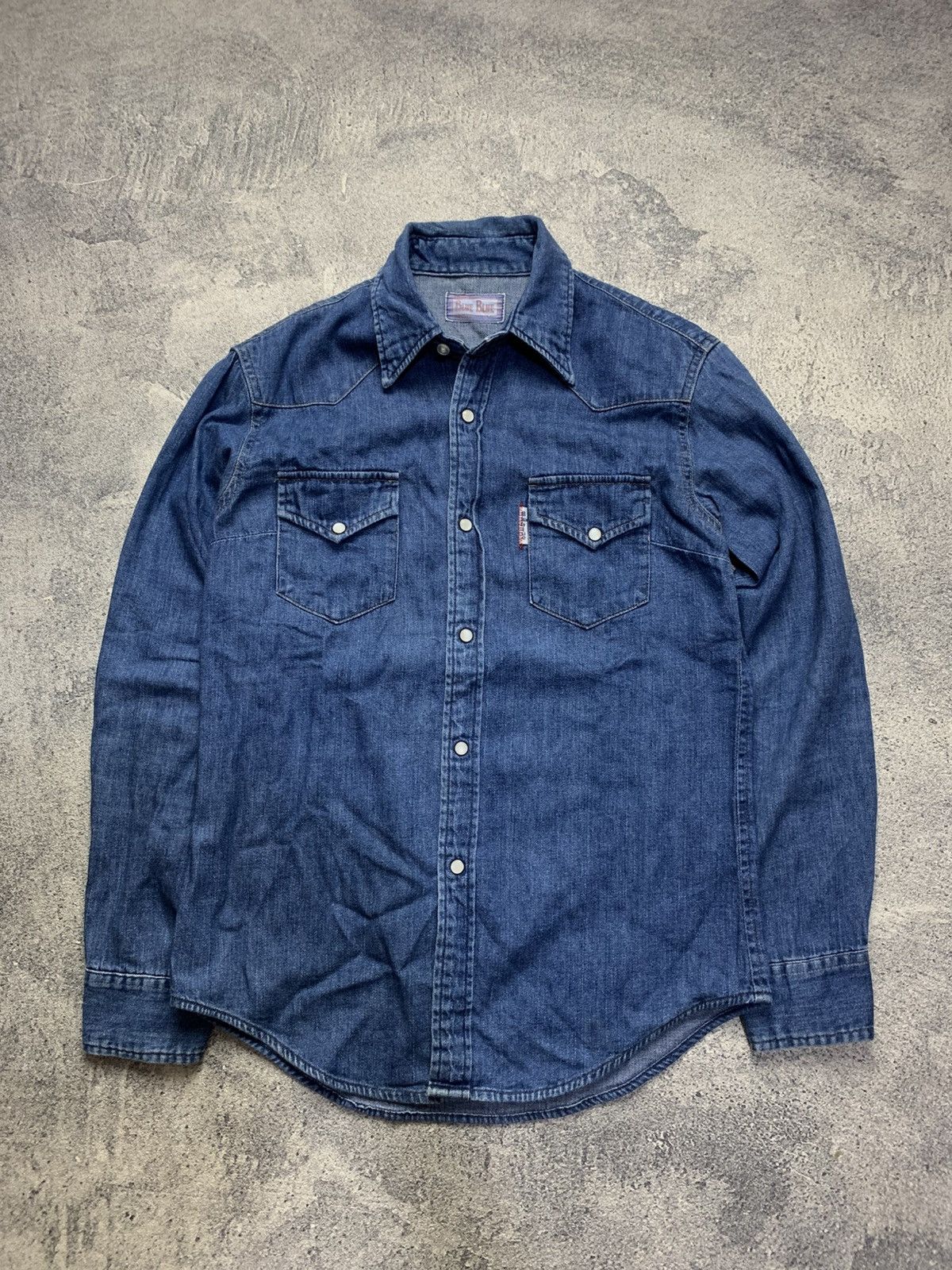 Blue Blue Japan 🐍 Vintage Blue Blue Japan Denim Shirt Size 40R - 1 Thumbnail