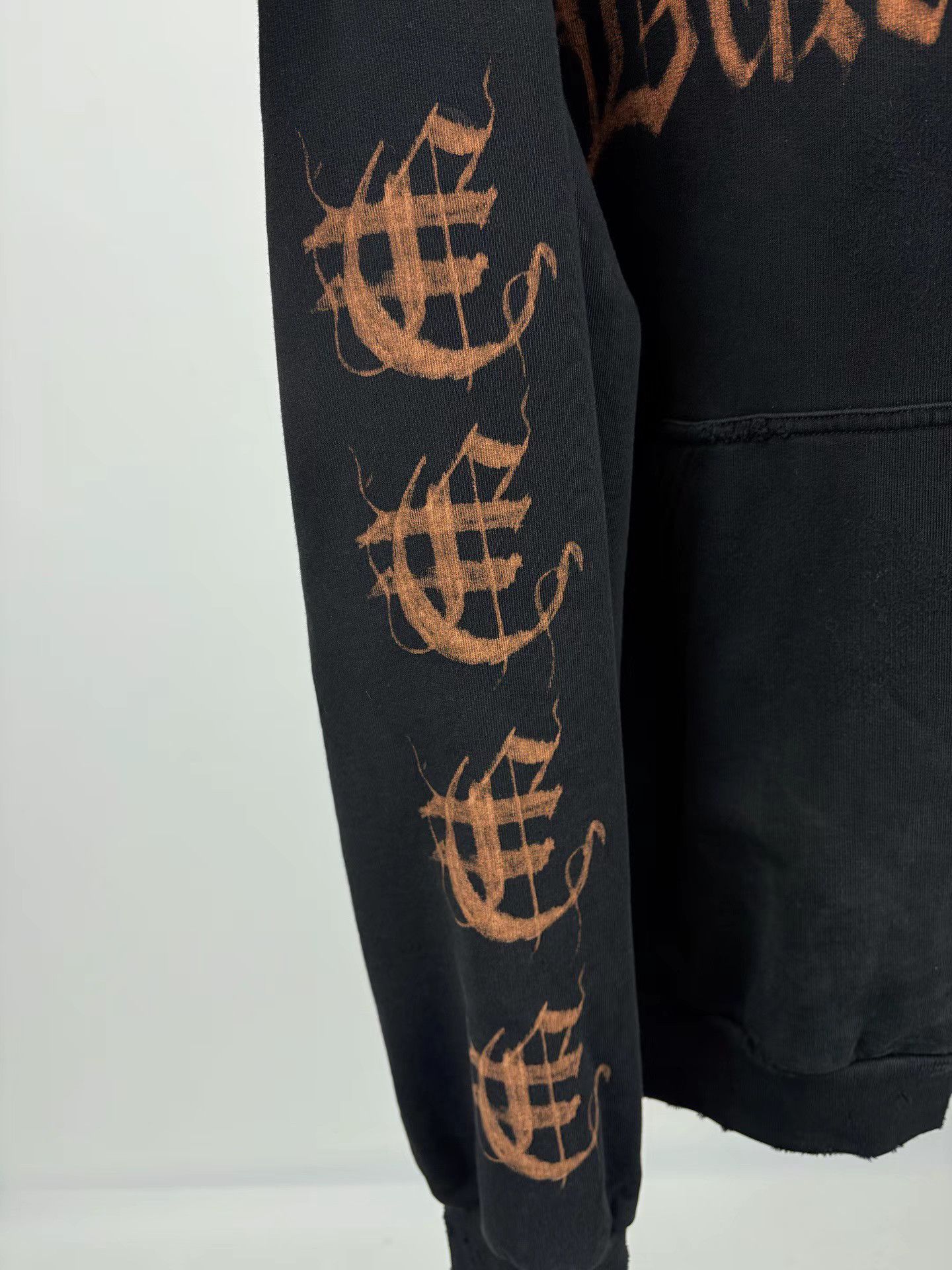 Balenciaga BALENCIAGA Sanskrit Mud-Dyed Distressed Hoodie Size US M / EU 48-50 / 2 - 3 Thumbnail