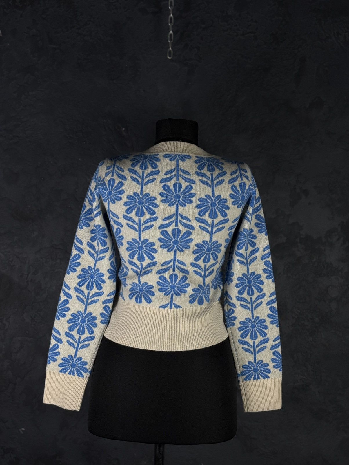Sandro Sandro Hughes Wool & Cashmere Floral Jacquard Sweater Size XS / US 0-2 / IT 36-38 - 6 Thumbnail