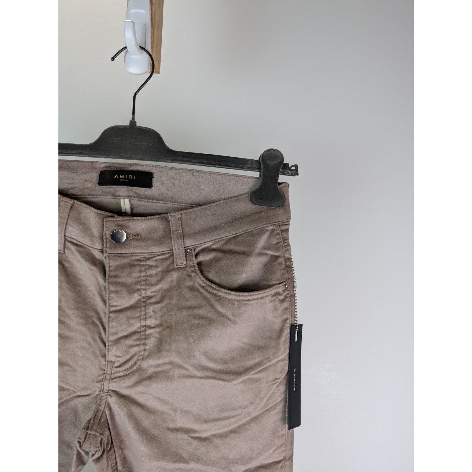 Amiri o1rshd1 Velour Flare Stack Pants in Sand Size US 33 - 5 Thumbnail