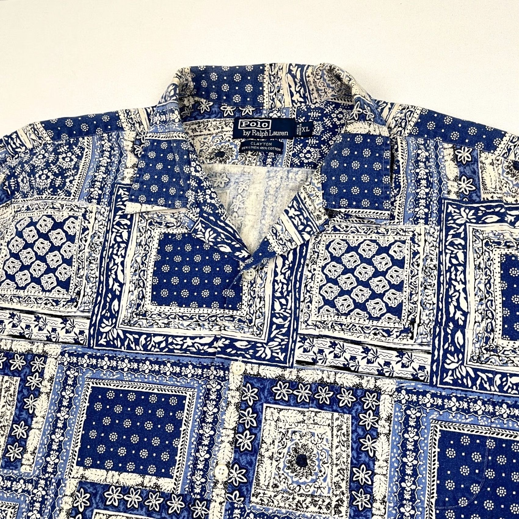 Polo Ralph Lauren VINTAGE Polo Ralph Lauren Clayton Shirt Mens XL Blue Paisley Bandana Linen Button Up Size US XL / EU 56 / 4 - 2 Thumbnail