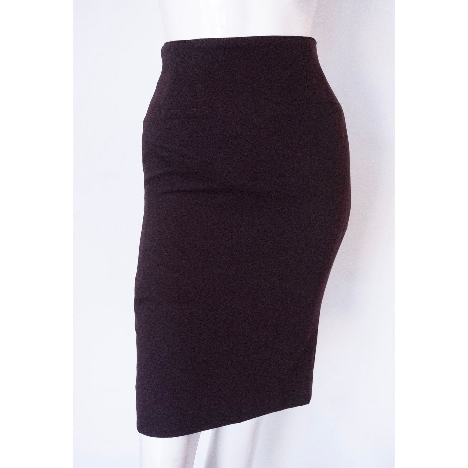 Escada ESCADA by MARGARETHA LEY 100% Wool Eggplant Pencil Skirt Size 42" / US 20 - 1 Thumbnail