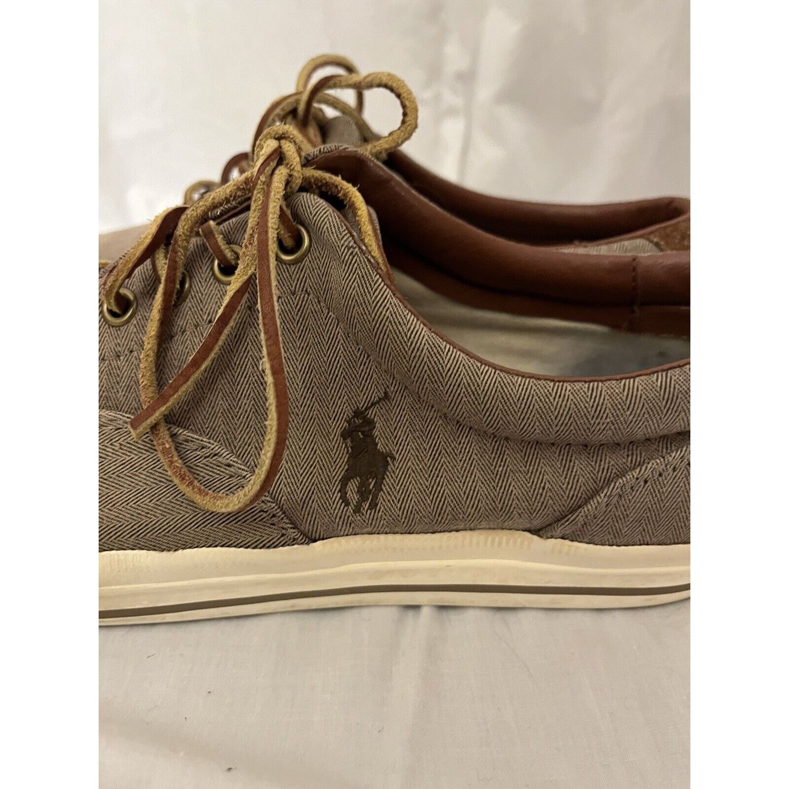 Polo Ralph Lauren POLO Ralph Lauren Shoes Mens 9.5D Brown Vaughn Canvas Size US 9.5 / EU 42-43 - 2 Thumbnail