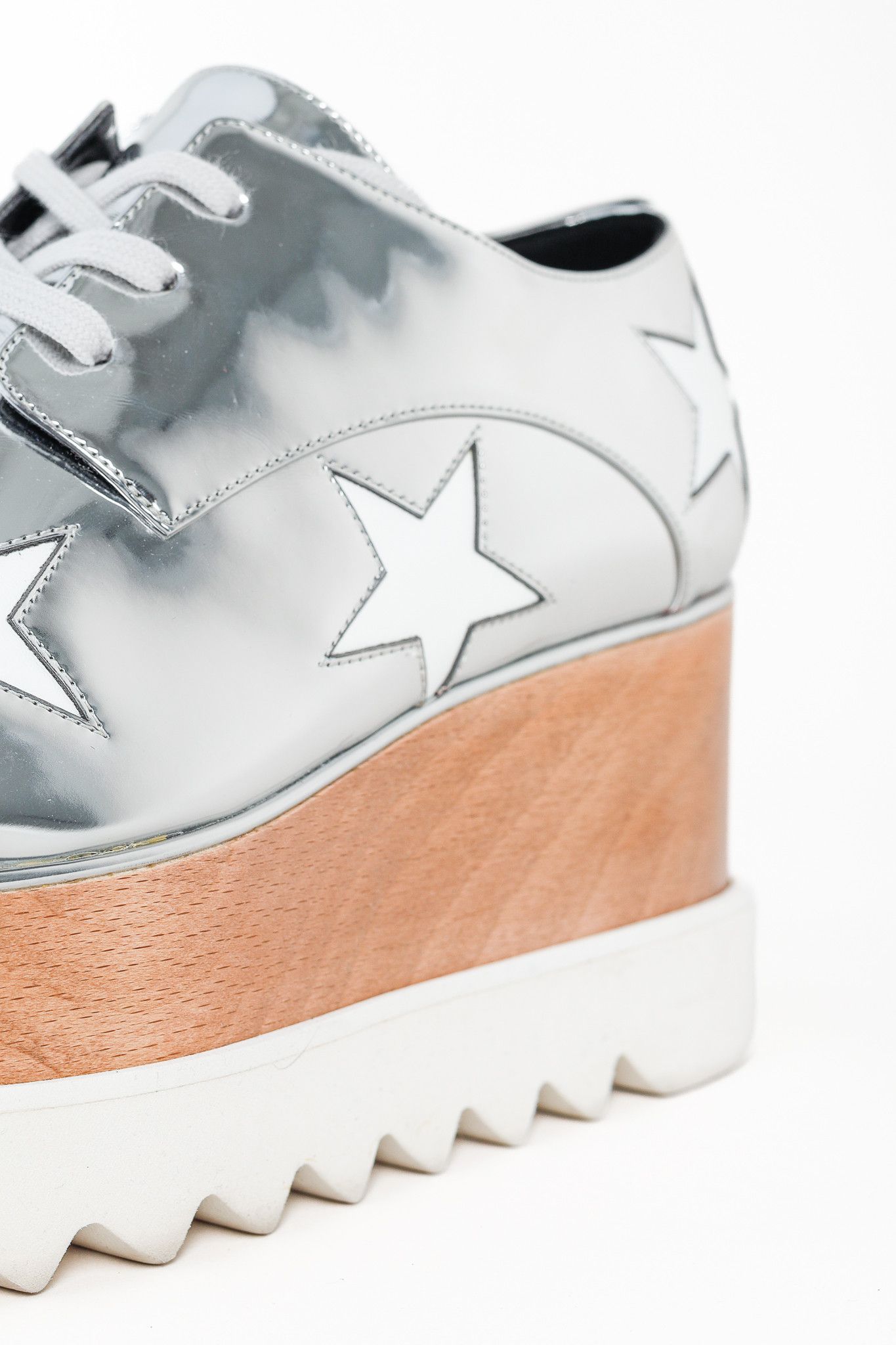 Stella McCartney Stella McCartney Elyse Star Vegan-Leather Lace-Up Platforms Size US 7.5 / IT 37.5 - 8 Thumbnail