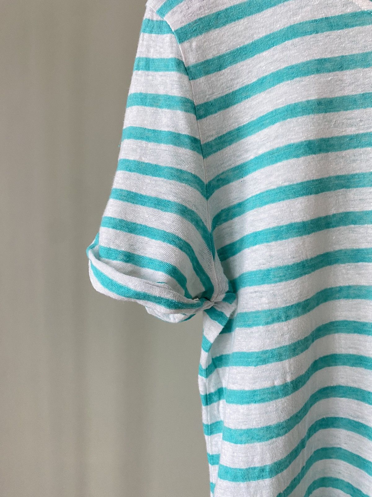 Max Mara × Weekend Max Mara Max Mara Weekend Linen stripe long t shirt vintage Size L / US 10 / IT 46 - 5 Thumbnail