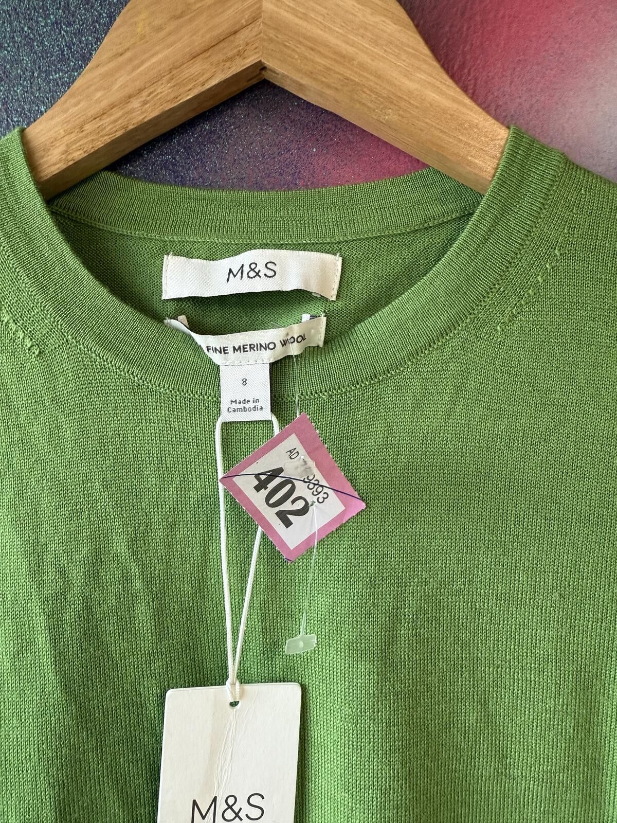 Other M&S Pure Merino Wool-crew neck jumper -acid lime green Size US M / EU 48-50 / 2 - 2 Thumbnail