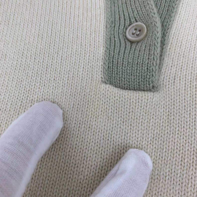 Loewe Loewe Muted beige logo embroidered collar long sleeve knit Size XS / US 0-2 / IT 36-38 - 9 Thumbnail