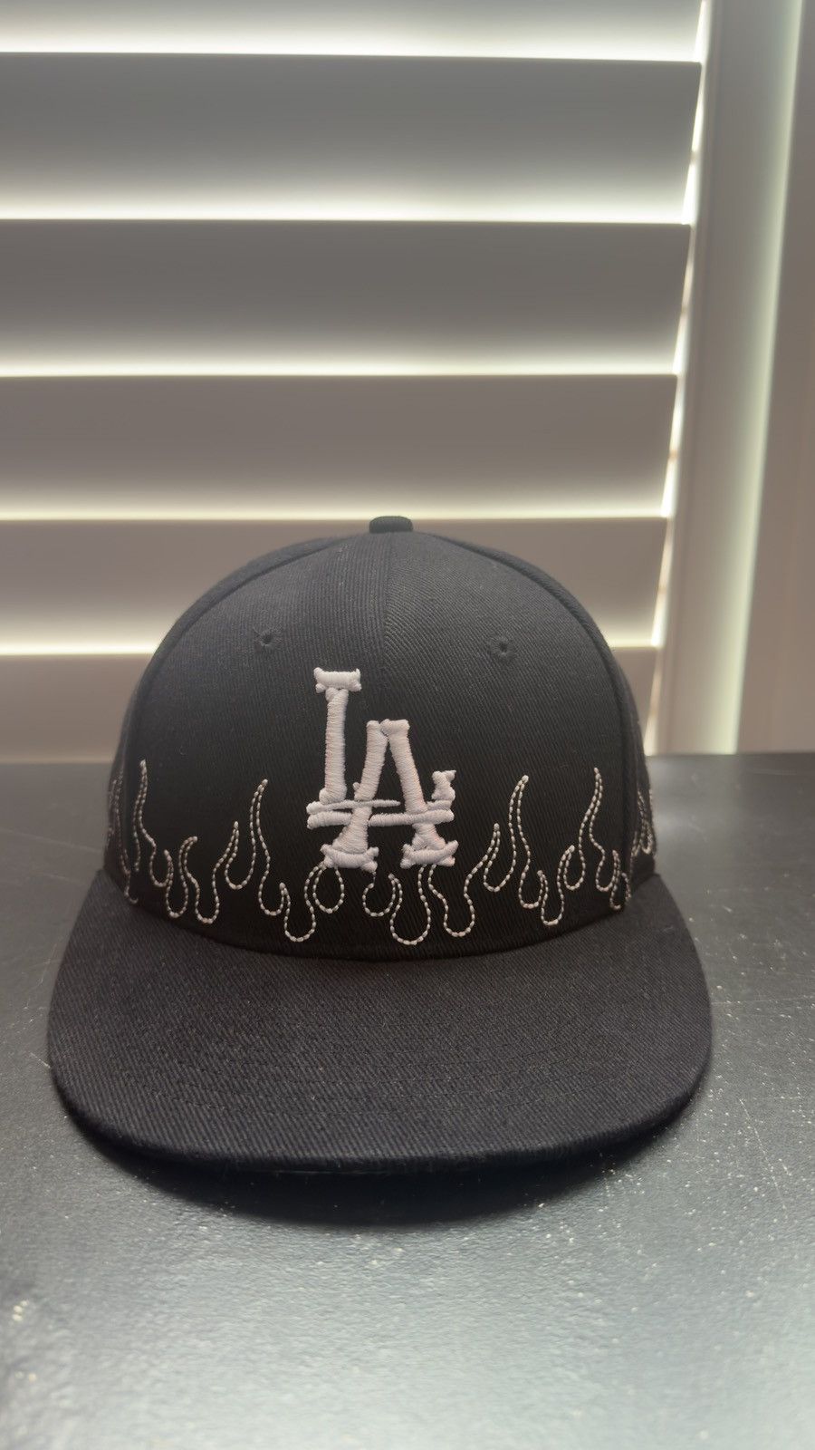 Other Loso NYC - LA Bones Sashiko Flames Hat SZ: 7 3/8 Size ONE SIZE - 2 Thumbnail