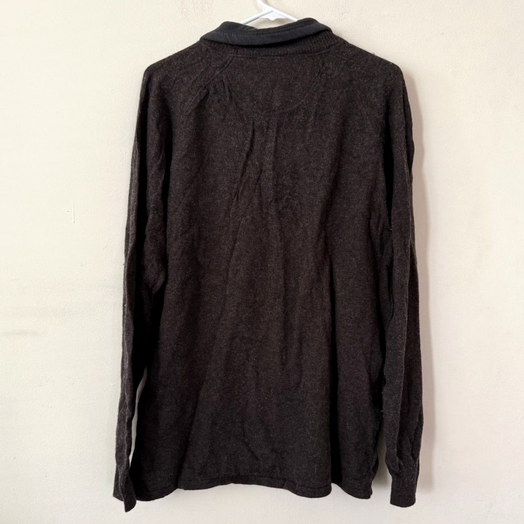 The North Face VINTAGE The North Face Mens Wool-Blend Lightweight Long-Sleeve Quarter-Zip XL Brown Pullover Shirt Size US XL / EU 56 / 4 - 3 Thumbnail
