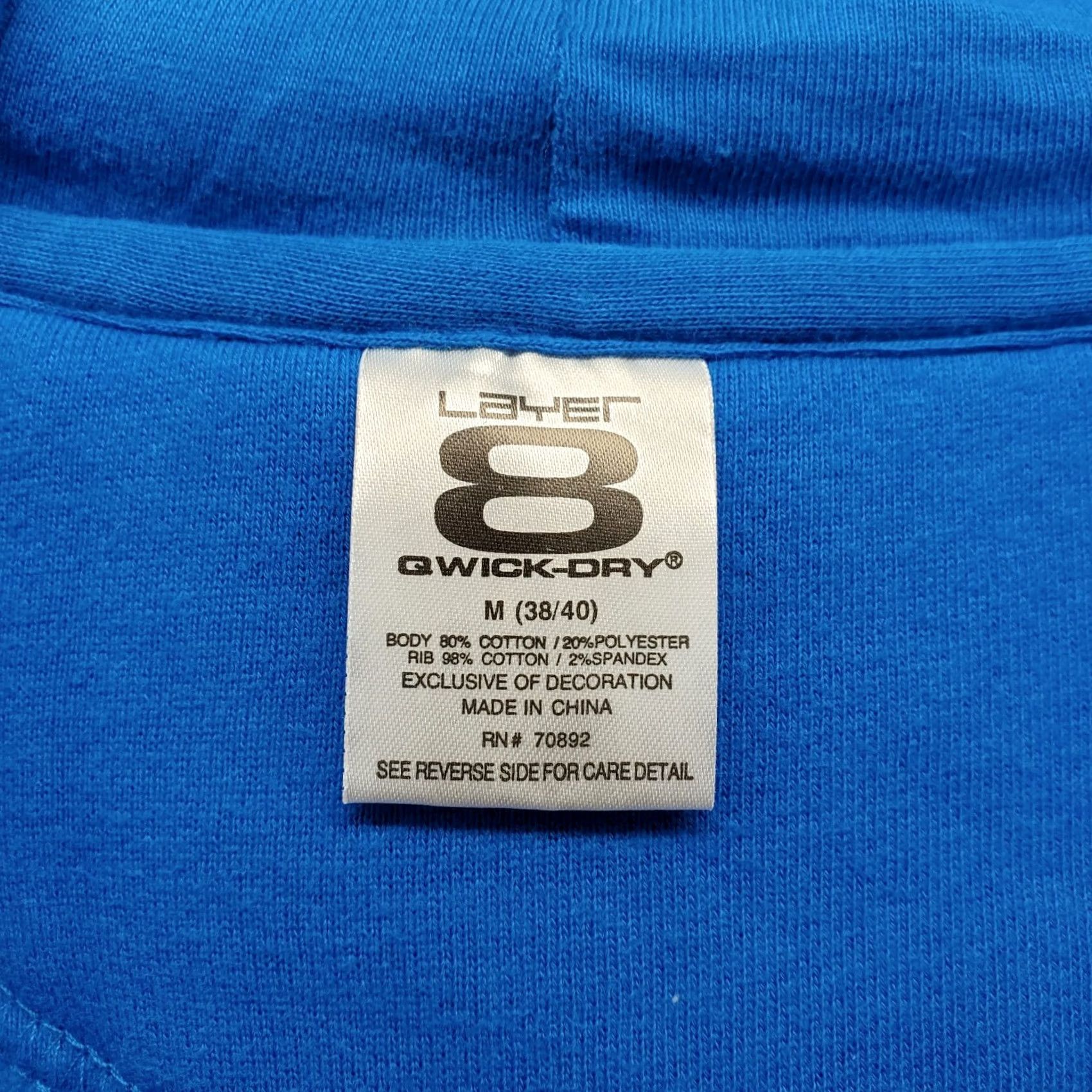 Layer 8 Layer 8 Hoodie Mens M Blue Quick Dry Pouch Pocket Long Sleeve Drawstring Zipper Size US M / EU 48-50 / 2 - 5 Thumbnail