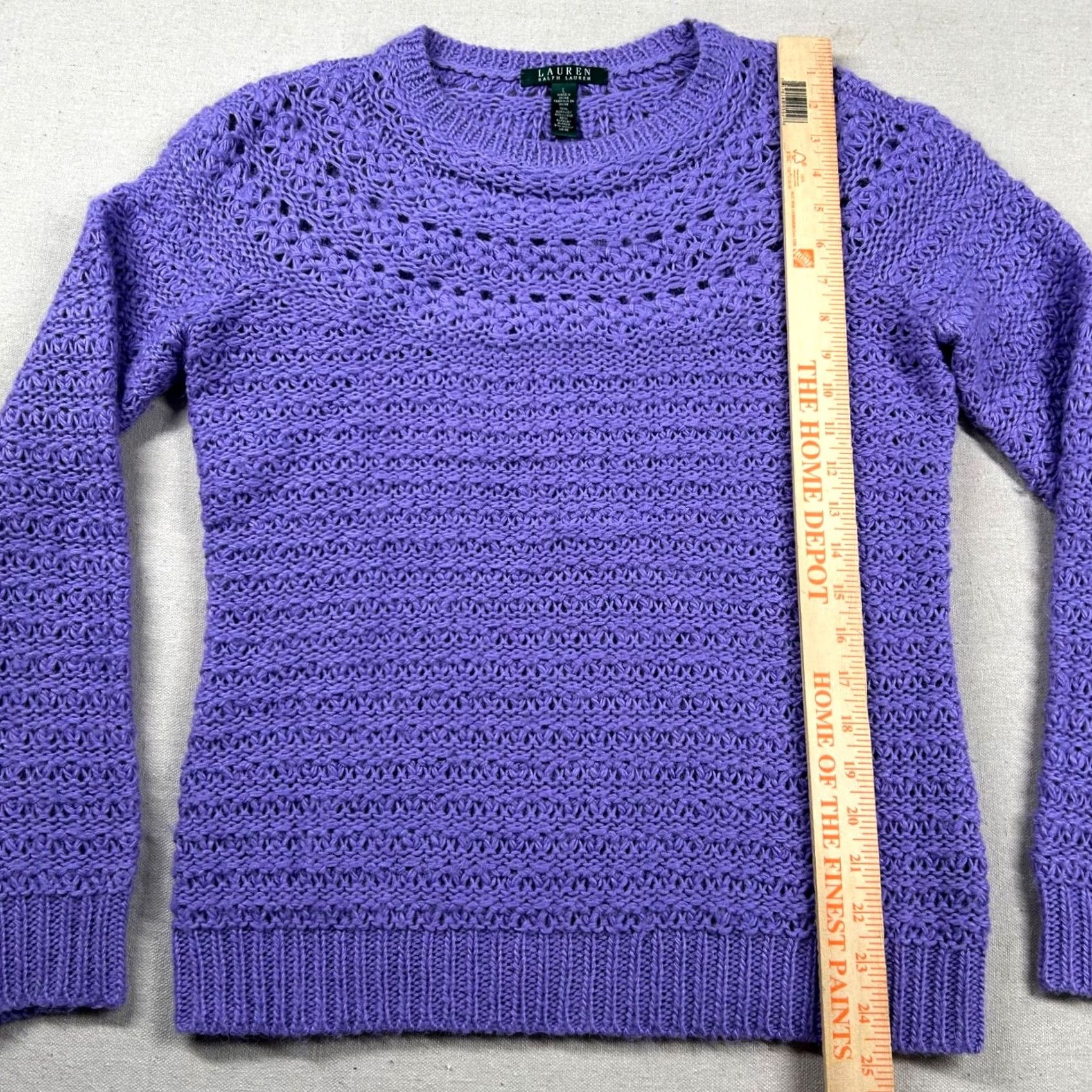 Ralph Lauren VINTAGE Lauren Ralph Lauren Sweater Womens L Alpaca Blend Lilac Lavender Fair Isle Crew Neck Pullover Size L / US 10 / IT 46 - 6 Thumbnail