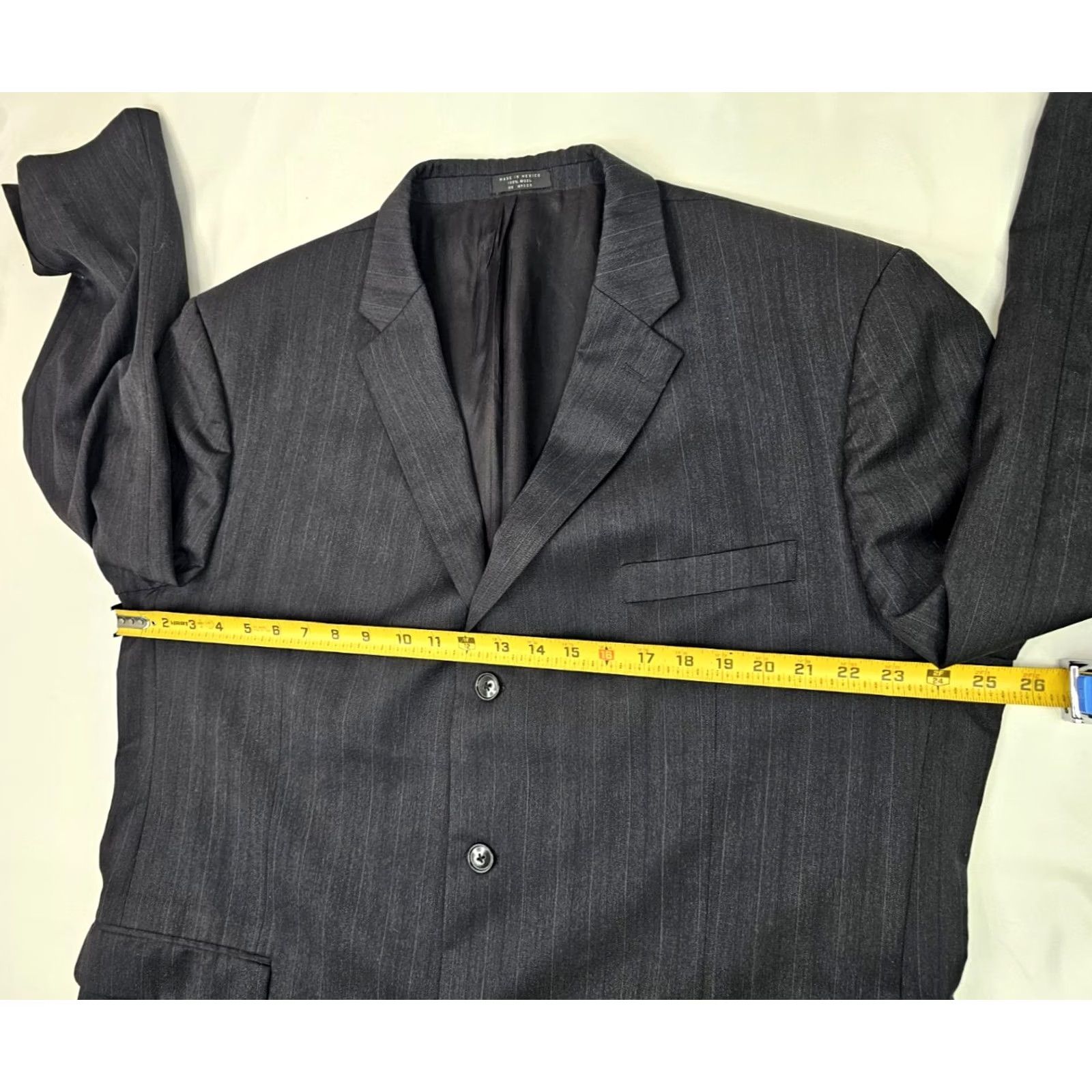 Jones New York Jones New York Wool Pinstripe Suit Men Jacket 42x29 Gray Slacks 2 Piece Vintage Not Applicable Size 48R - 7 Thumbnail