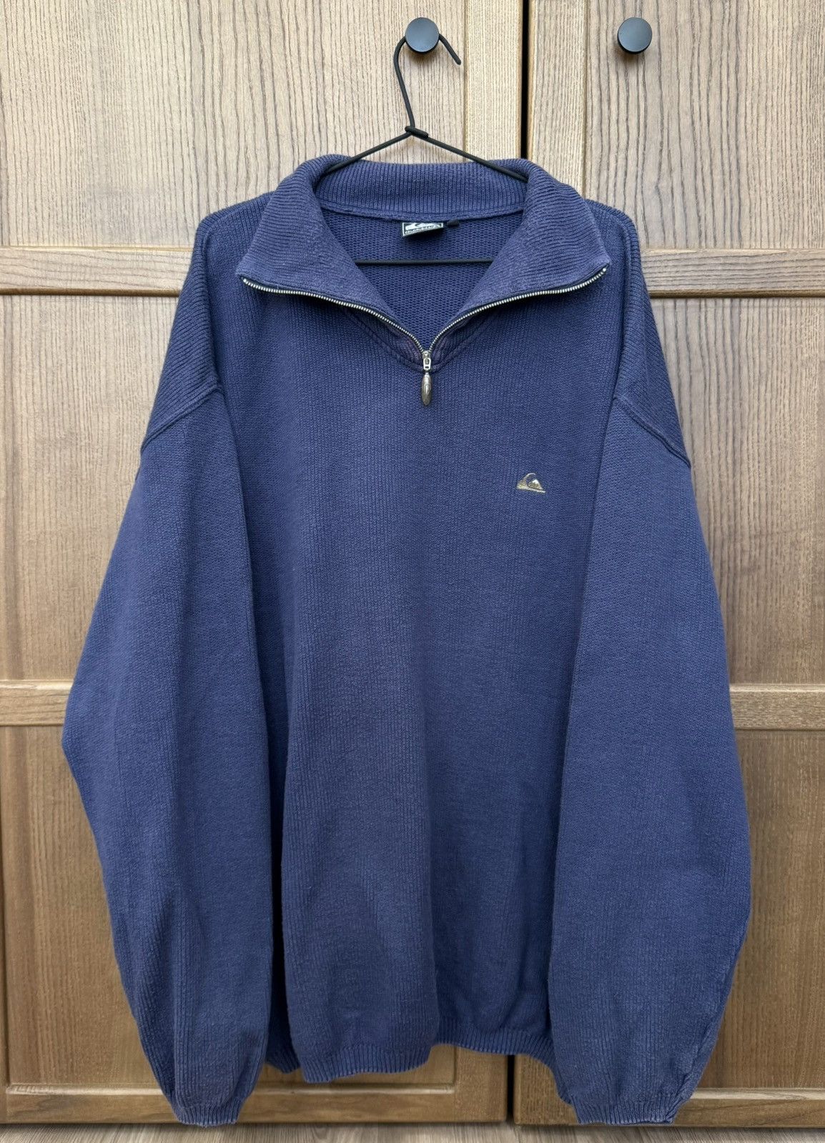 Quiksilver Vintage Quiksilver 1/4 Knit Sweater Big Logo Pullover Size US XL / EU 56 / 4 - 2 Thumbnail