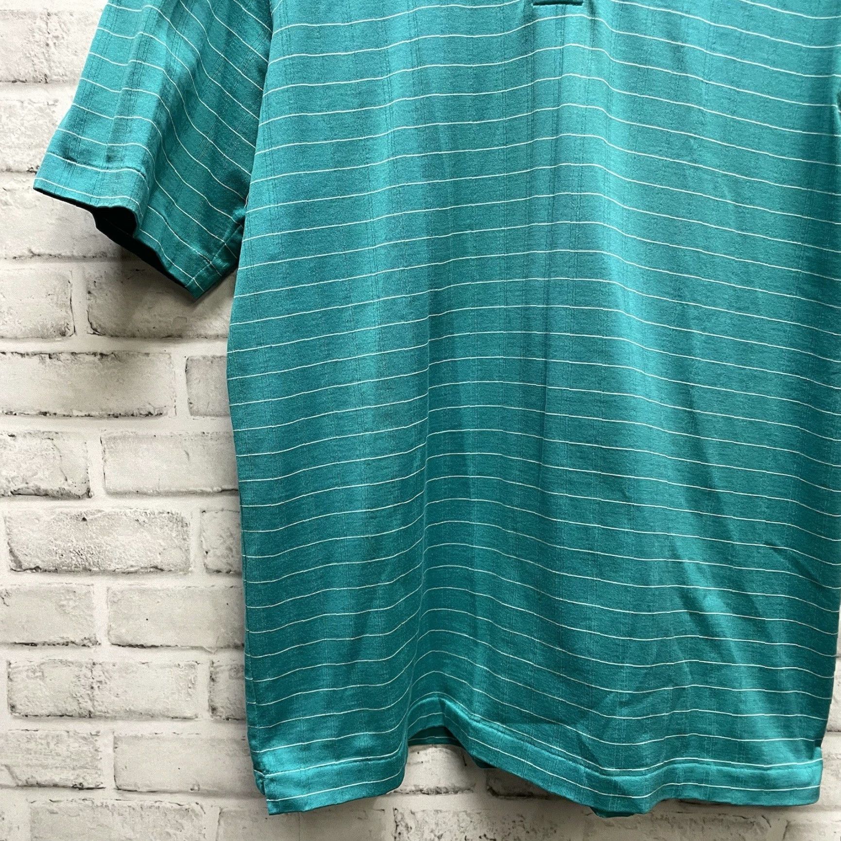 Nike Nike Polo Mens Size L Blue Dri-Fit Striped Tiger Woods Collection Golf Shirt Size US L / EU 52-54 / 3 - 3 Thumbnail
