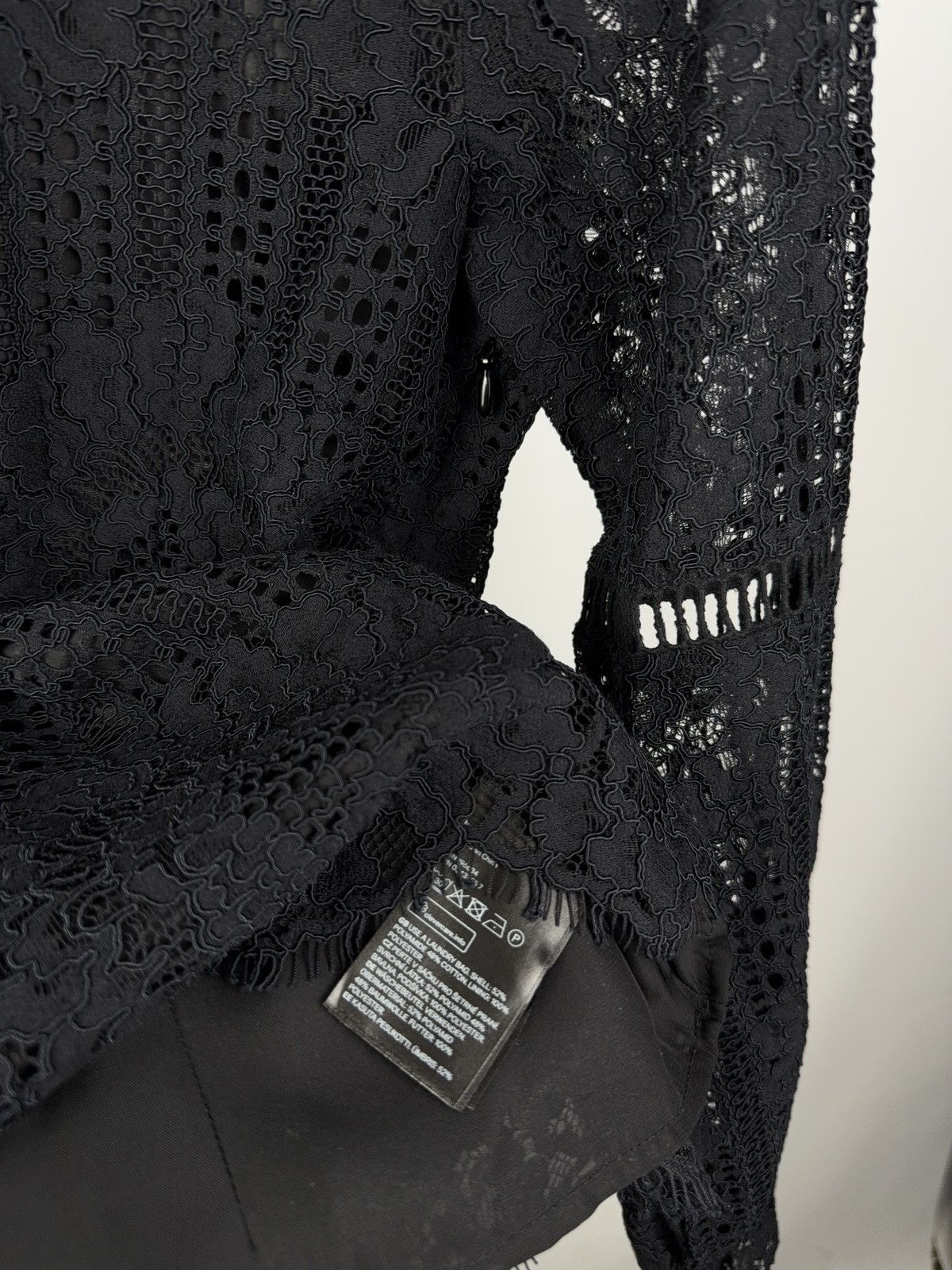 Japanese Brand Opium Gothic Black Long Blouse Floral Avant Garde Y2k Size S / US 4 / IT 40 - 4 Thumbnail