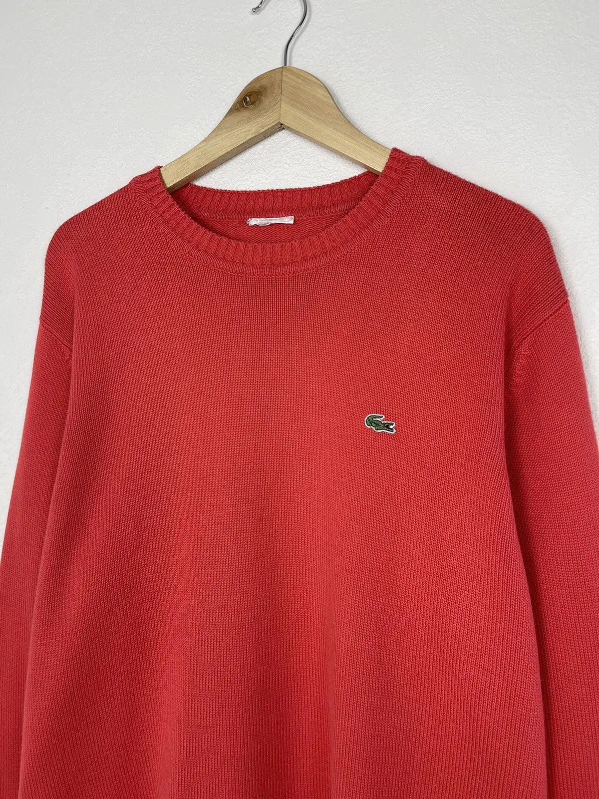 Pre-owned Lacoste X Vintage 90's Lacoste Crewneck Knit Sweater Streetwear In Red