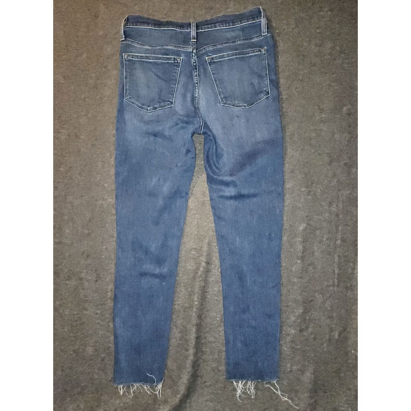 J.Crew J.CREW Jeans Women's High Rise Skinny Blue Stretch Frayed Preppy 29 Button Fly Size 29" - 7 Thumbnail