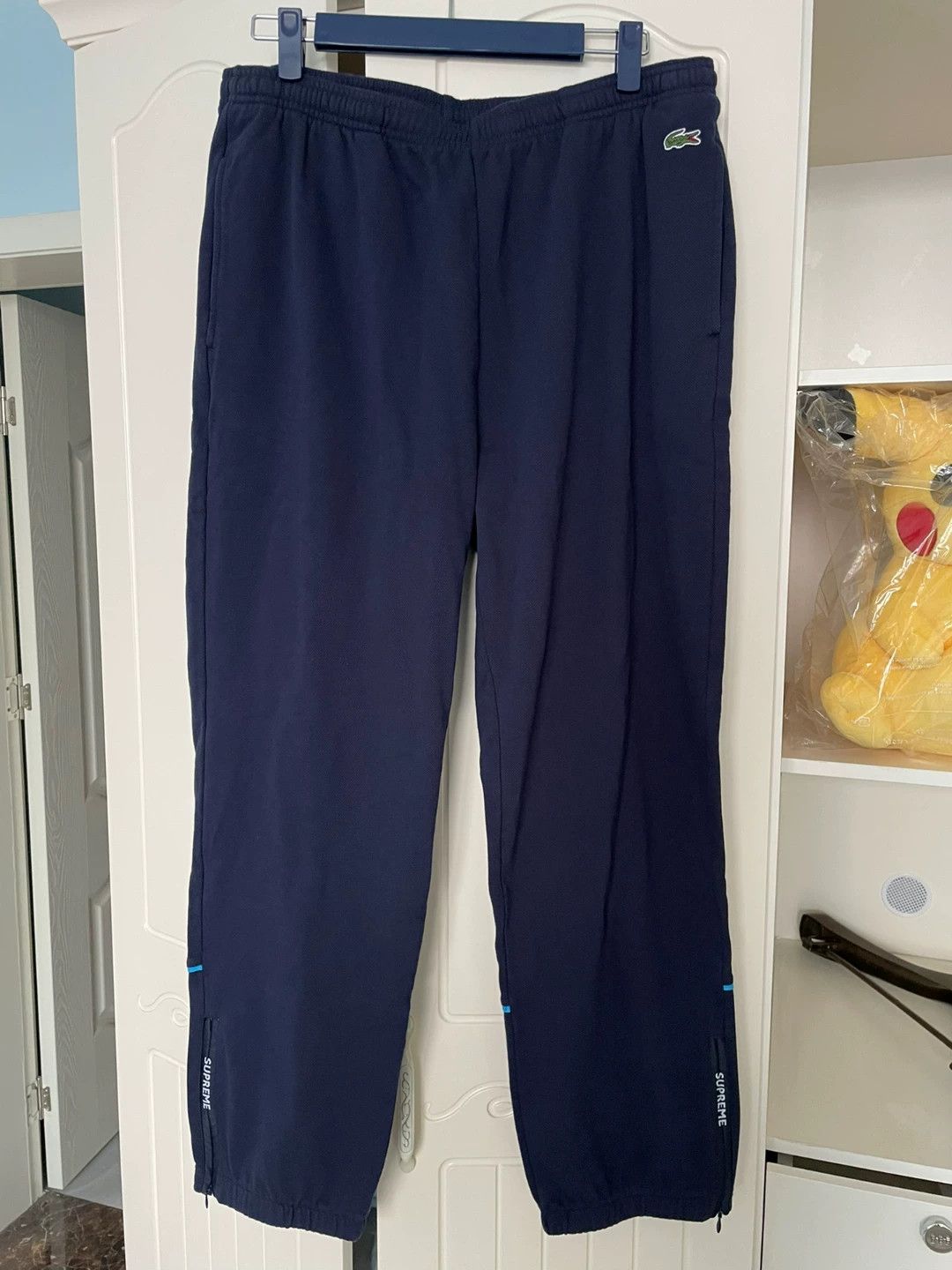 Lacoste Supreme x Lacoste 19FW Pique Pant Navy L (Croc Logo) Size US 34 / EU 50 - 1 Thumbnail