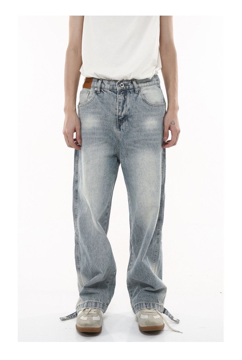 Japanese Brand × Jean American retro simple style distressed washed loose jeans Size US 32 / EU 48 - 1 Thumbnail