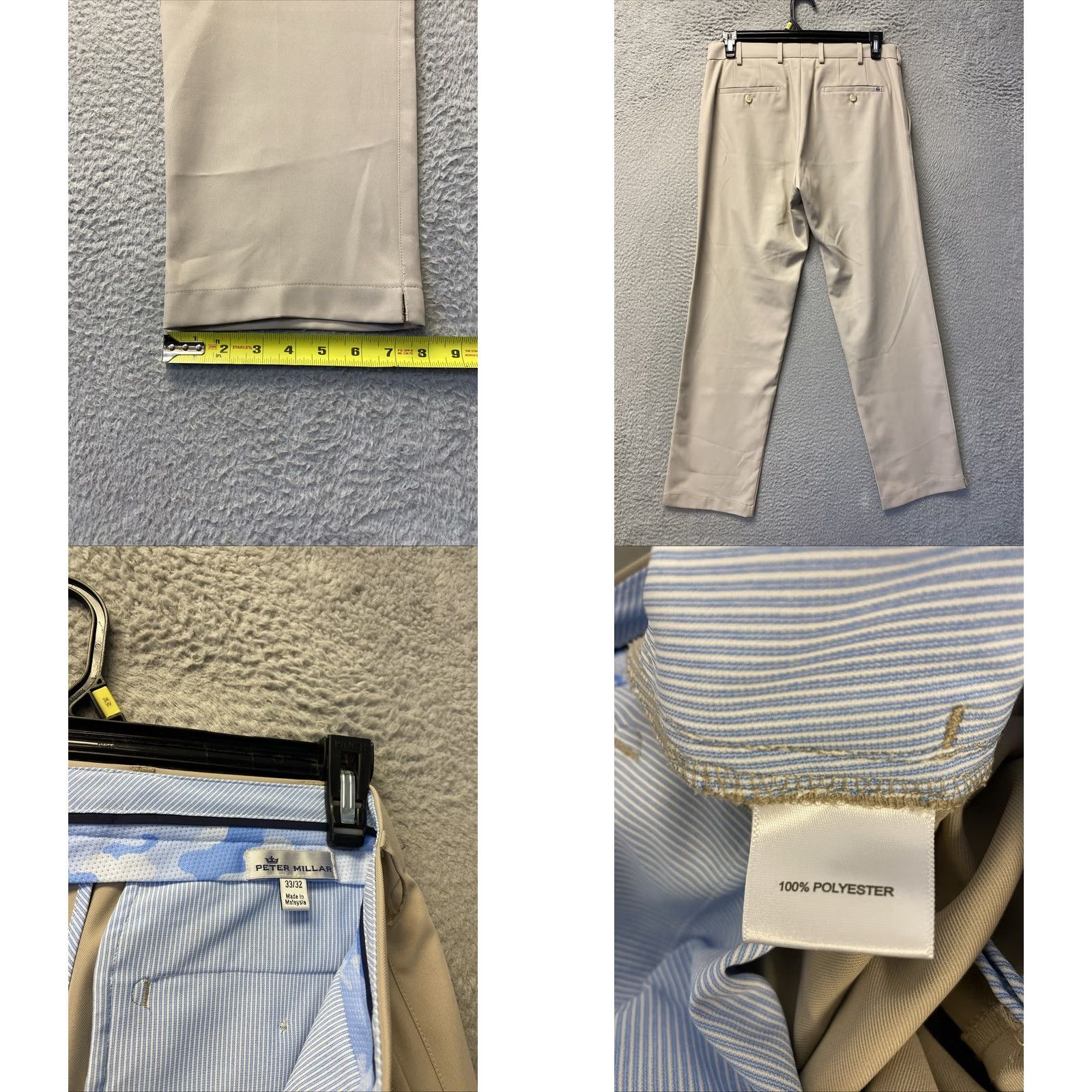 Peter Millar VINTAGE Peter Millar Crown Golf Pants Men’s 33x32 Beige Chino Straight /0757 Size US 33 - 8 Thumbnail