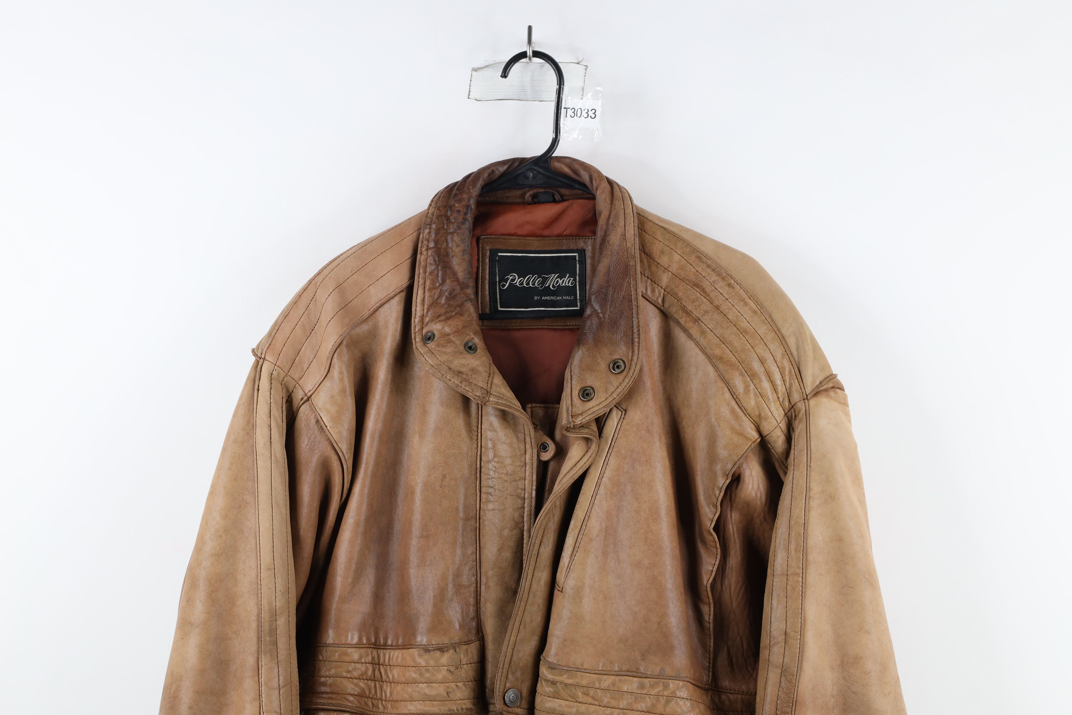Vintage Vintage 90s Streetwear Leather Flight Bomber Jacket Brown Size US L / EU 52-54 / 3 - 2 Thumbnail