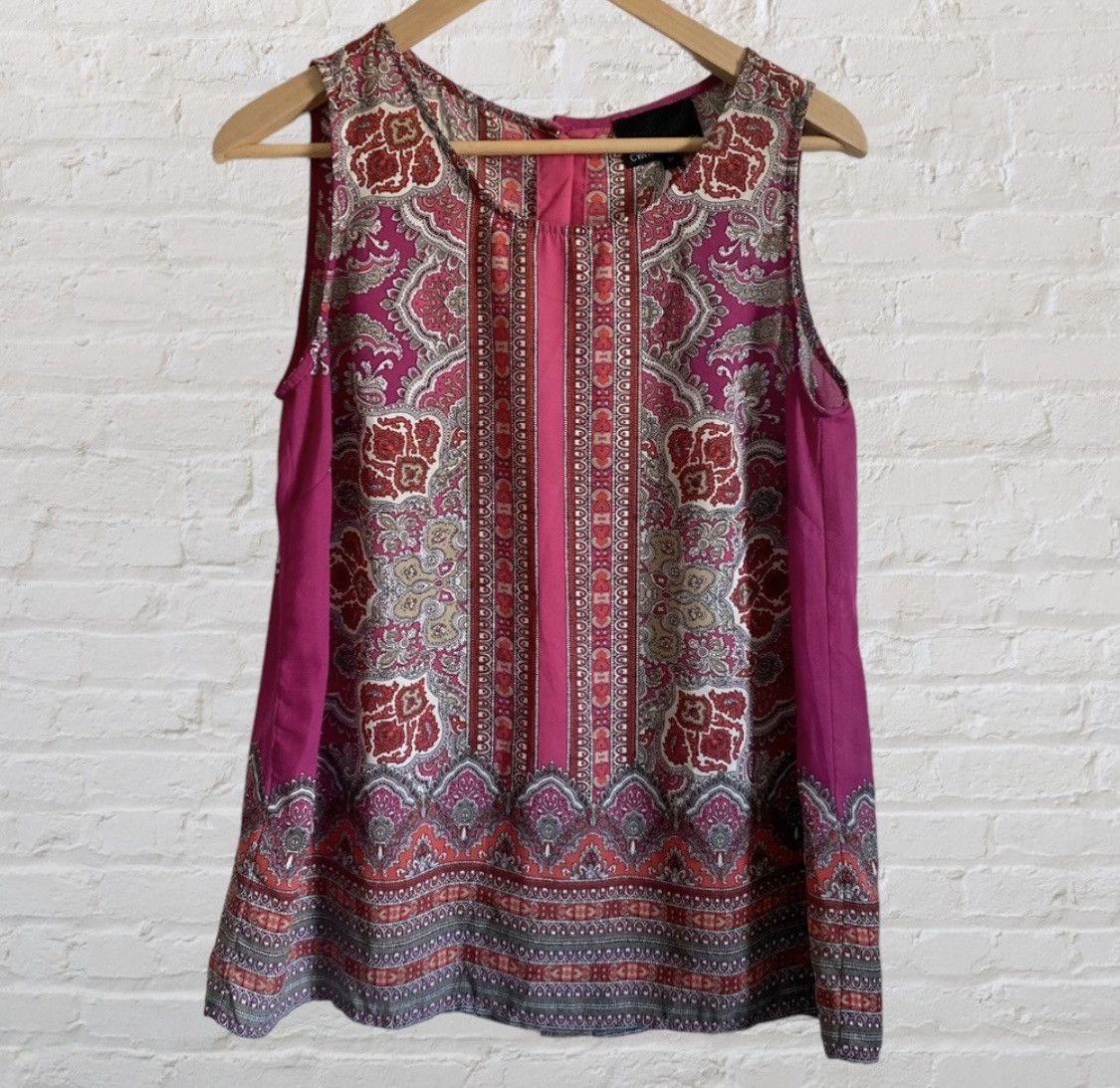 Cynthia Rowley CYNTHIA ROWLEY BUTTON UP BACK SLEEVELESS PAISLEY TANK TOP Size M / US 6-8 / IT 42-44 - 1 Thumbnail