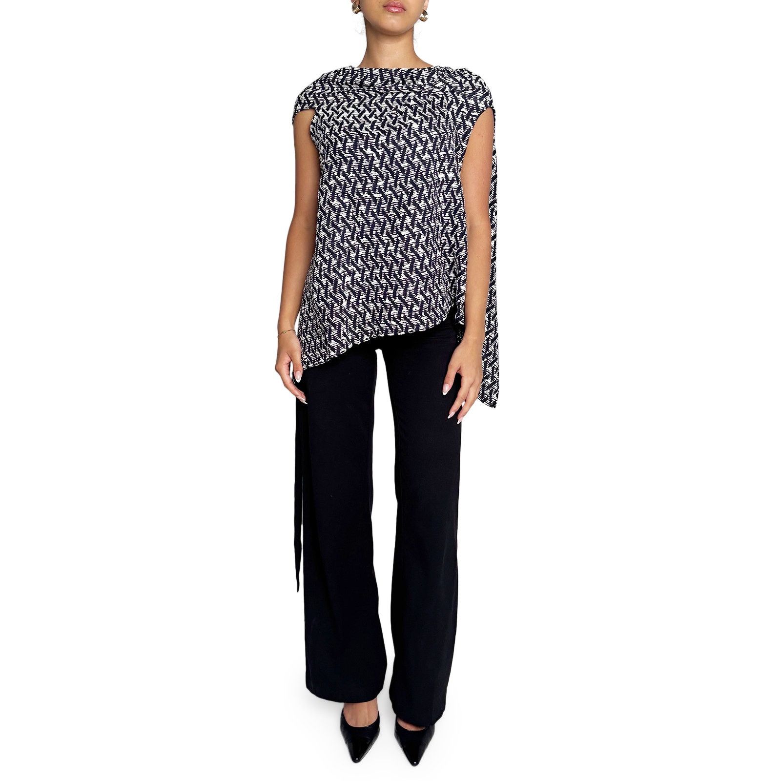 Roland Mouret Navy and white top Size L / US 10 / IT 46 - 1 Thumbnail