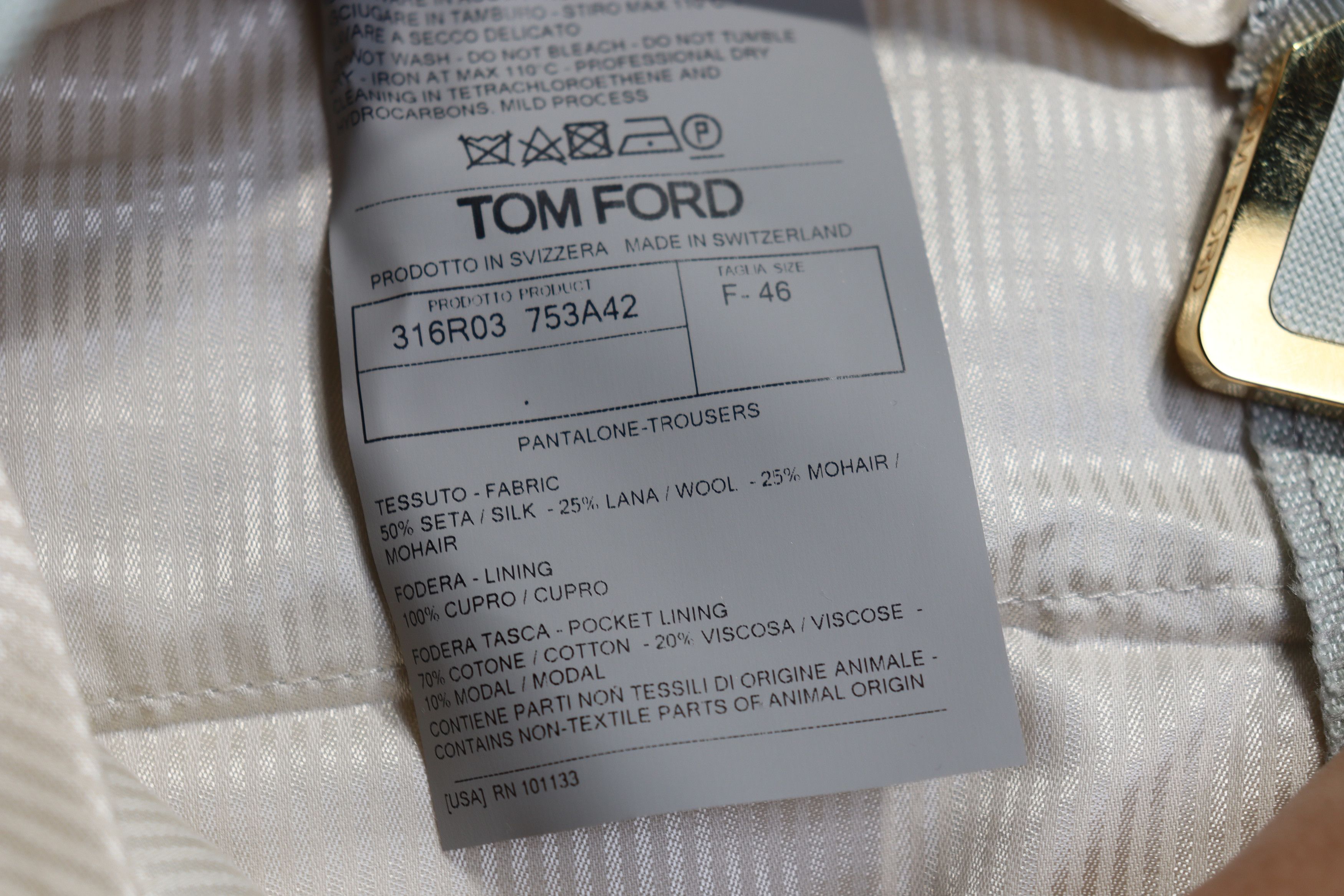 Tom Ford o1rshd1 Formal Trousers / Slacks in Glacier Size US 30 / EU 46 - 11 Thumbnail