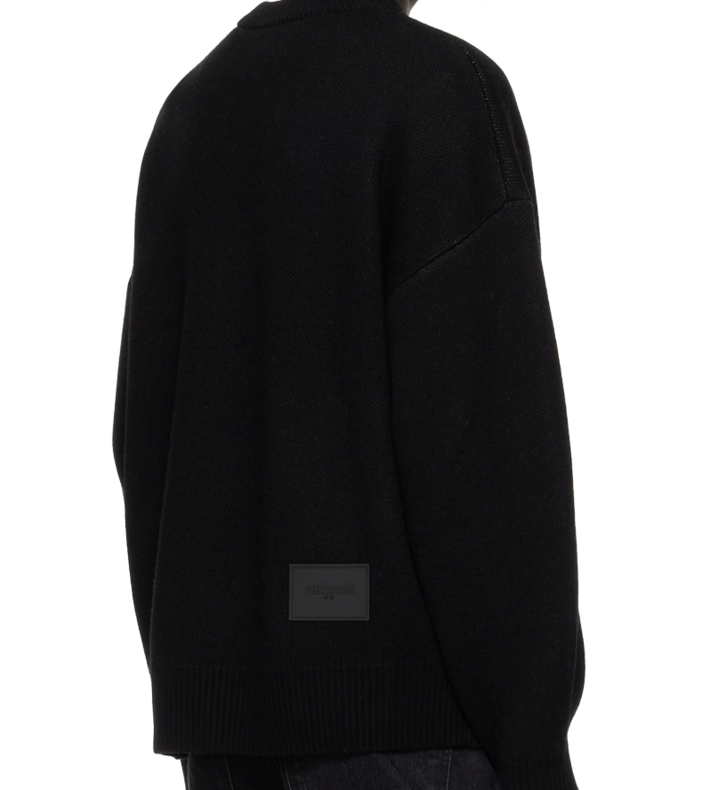 WE11DONE Black Logo Pile Knit Sweater Size US L / EU 52-54 / 3 - 2 Thumbnail