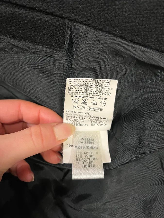 Diesel 2000s Diesel Black Buttuoned Wool Duffle Coat Size US L / EU 52-54 / 3 - 10 Thumbnail