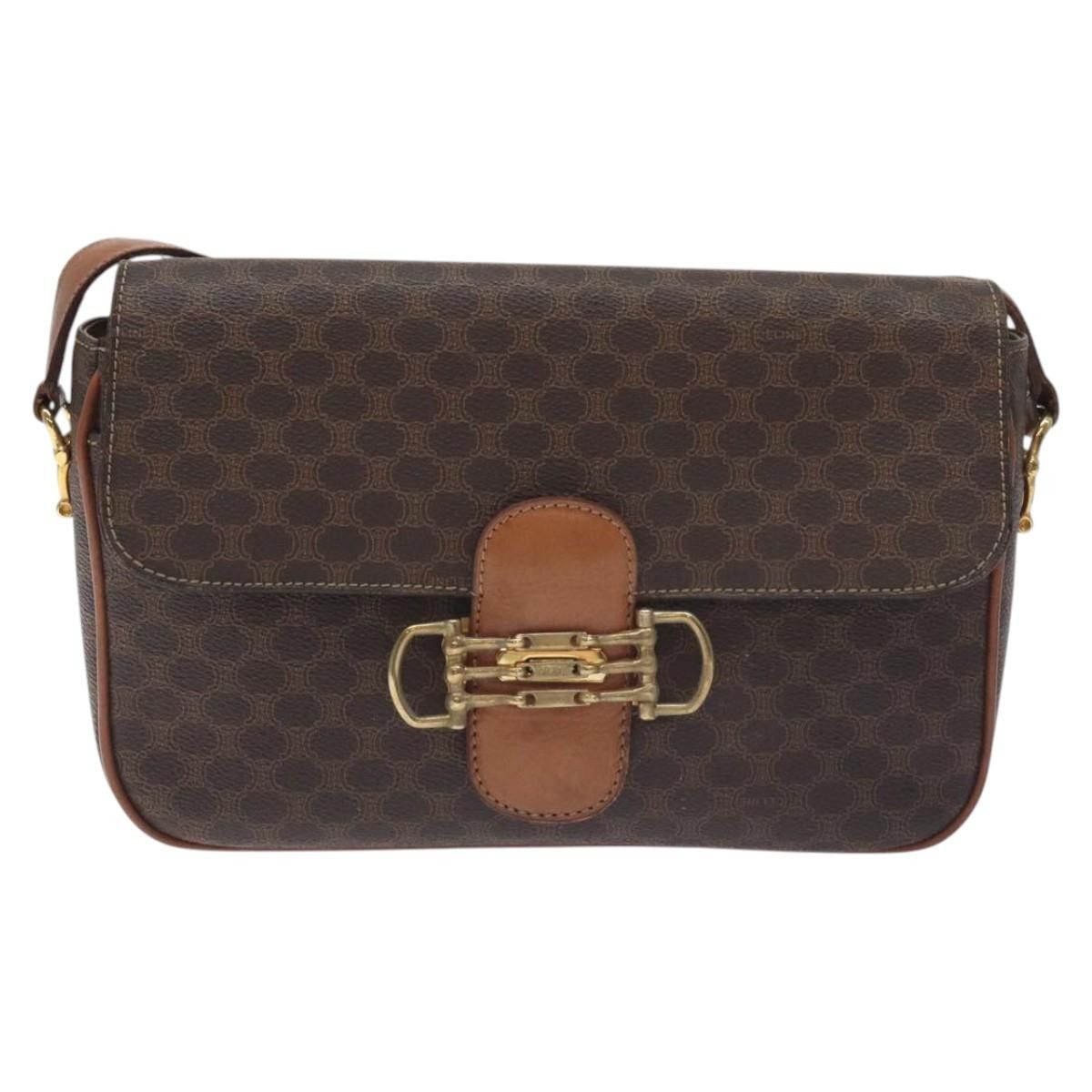 Celine CELINE Macadam Canvas Shoulder Bag Pvc Leather Brown Gold Size ONE SIZE - 2 Thumbnail