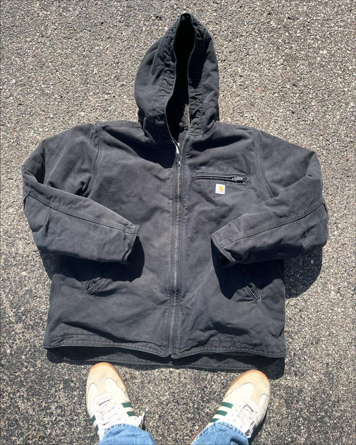 Image of Black Hooded Carhartt Jacket, Women's (Size 2XL)