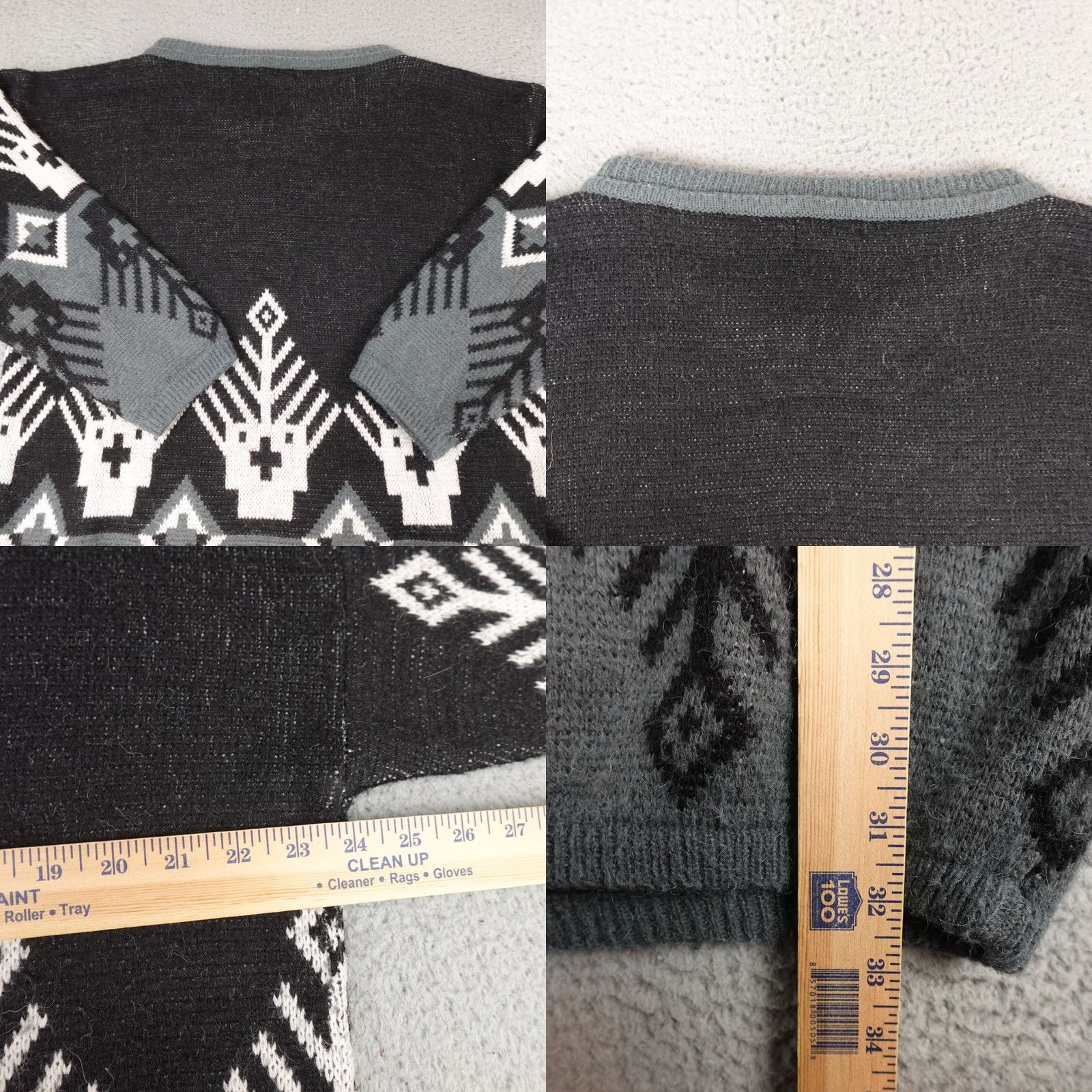 Vintage VINTAGE Mexx Emanuelle Sweater Dress Womens S Black Geometric Knit 90s Pullover Mock Neck Long Sleeve Knit Geometric 90s Womens Size S / US 4 / IT 40 - 8 Thumbnail