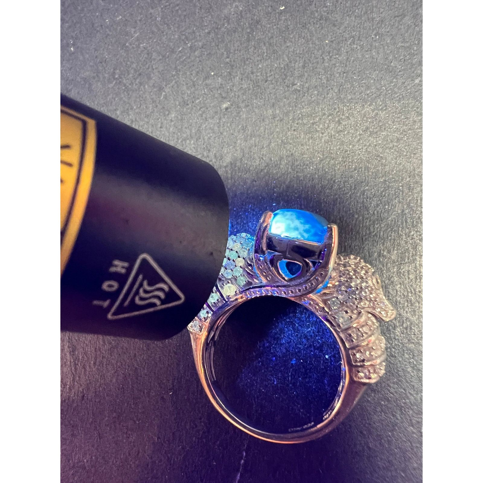 Other NEW Ceruleite and zircon seahorse ring in 925 silver size 8 Size ONE SIZE - 8 Thumbnail