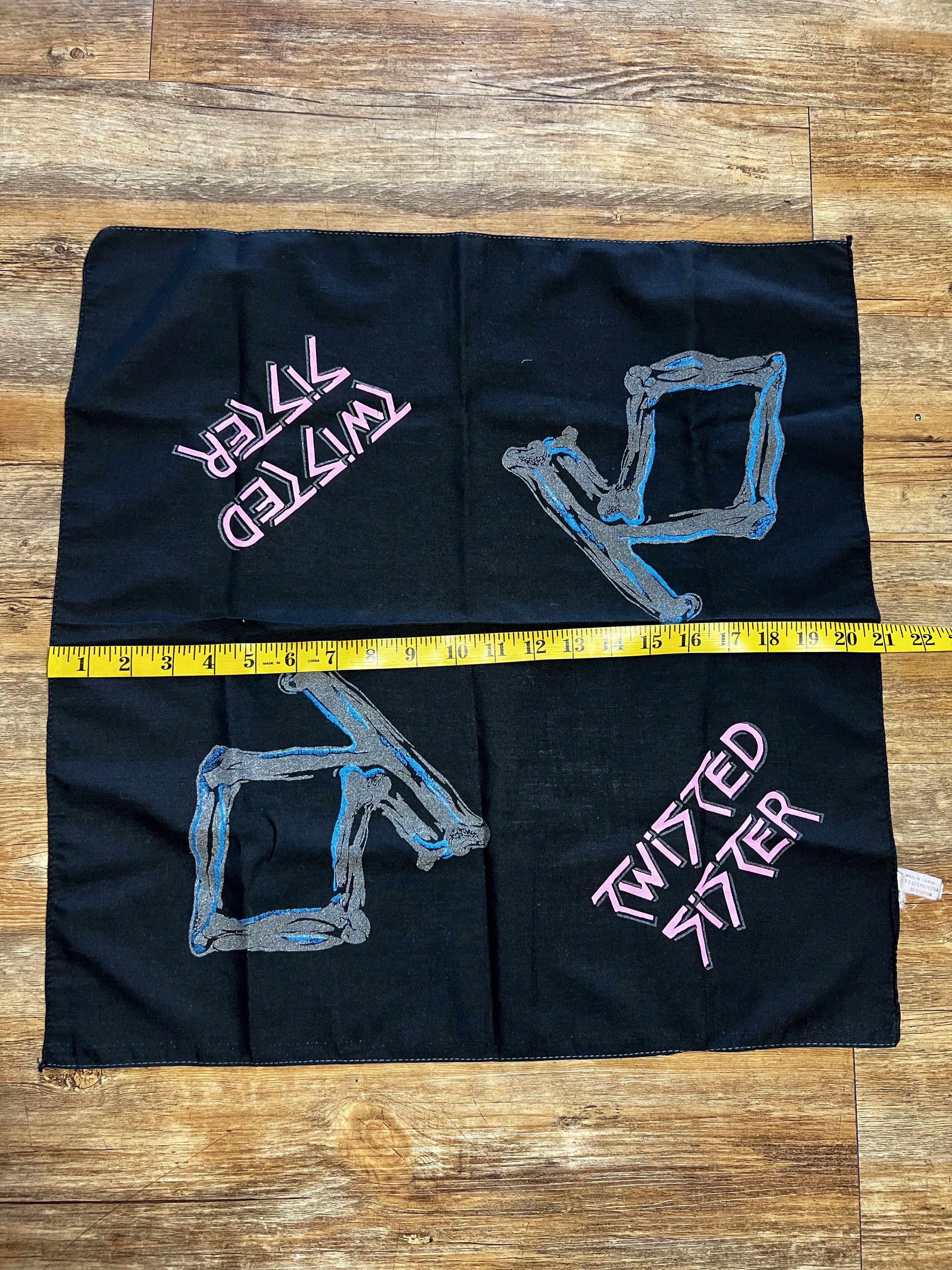 Vintage Vintage 1980's Twisted Sister Logo Bandana Size ONE SIZE - 5 Thumbnail