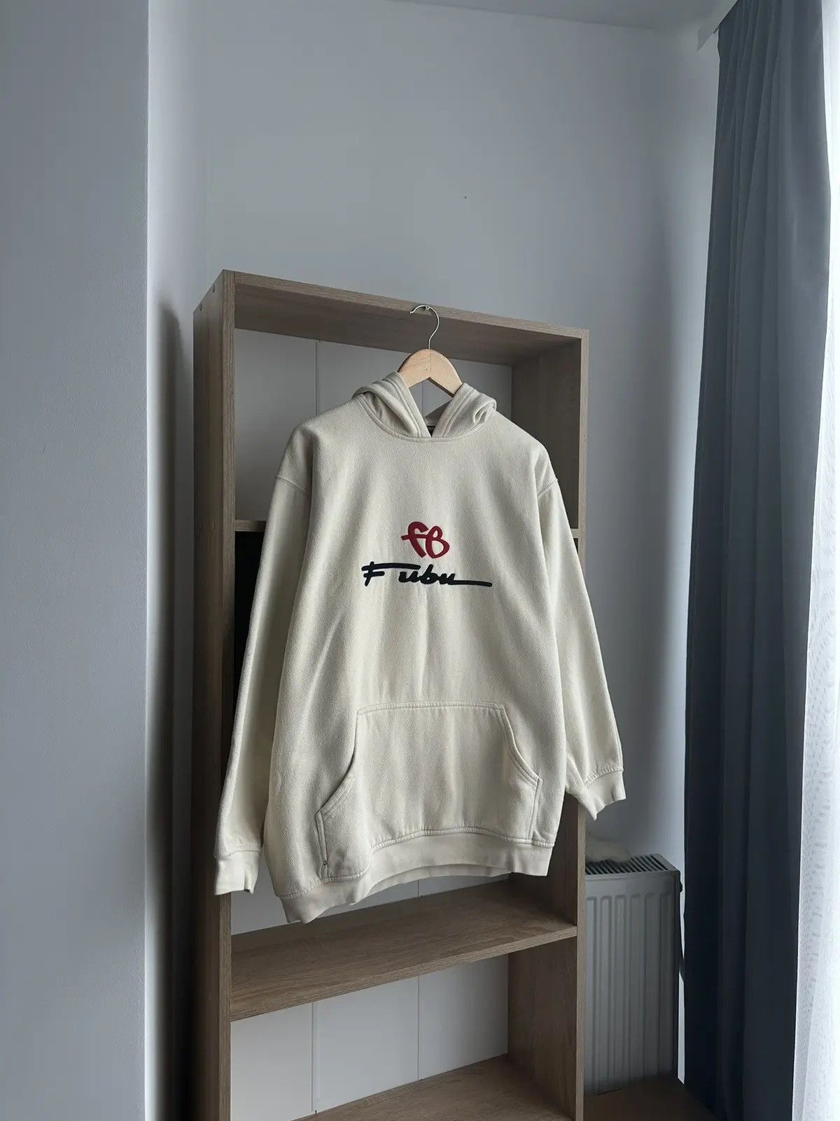 Fubu × Vintage Vintage Fubu Beige Center Logo Hoodie Size US XL / EU 56 / 4 - 14 Thumbnail