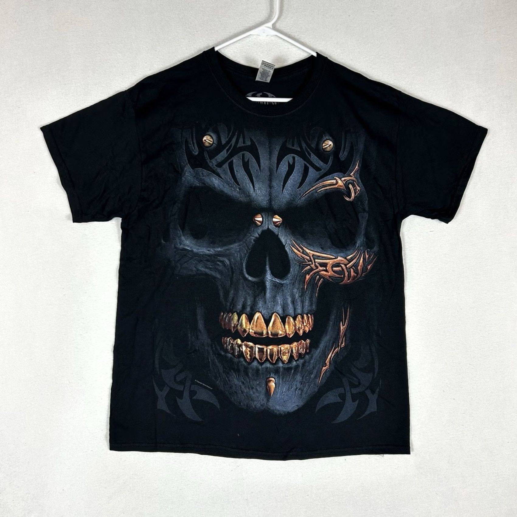 Vintage Spiral Motorcycle Graphic Skull T-shirt Men’s Large Black Short Sleeve Tee Size US L / EU 52-54 / 3 - 2 Thumbnail