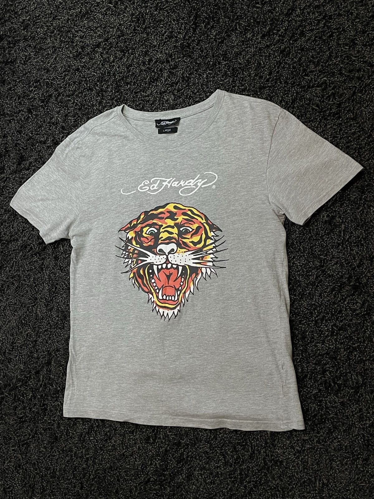 Ed Hardy VINTAGE ED HARDY TIGER LOGO Y2K T-SHIRT TOP Japan Style Size US L / EU 52-54 / 3 - 9 Thumbnail