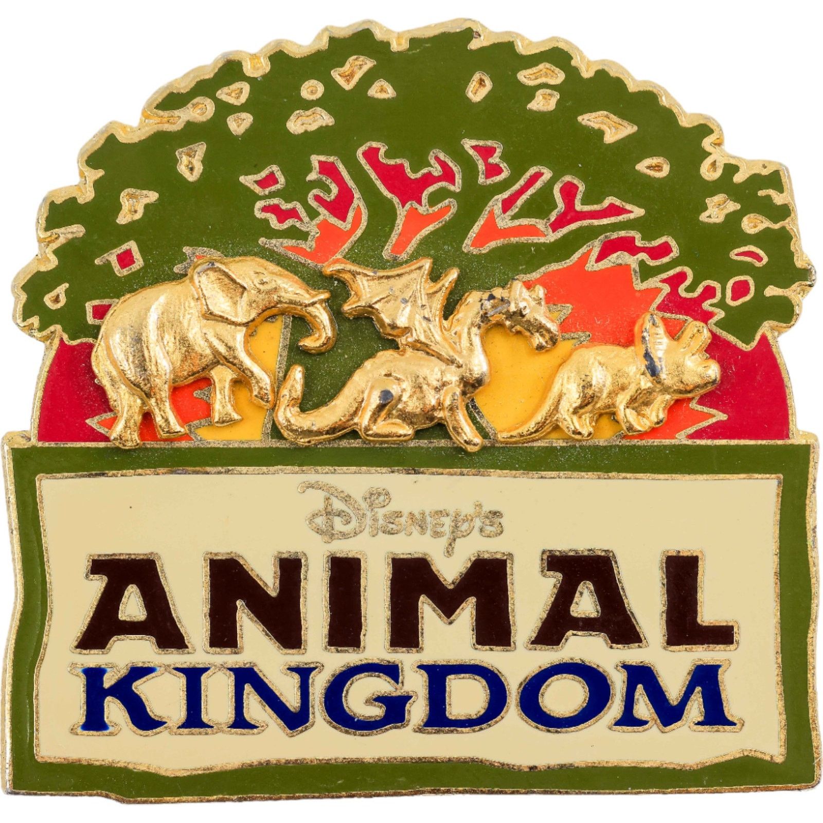 Disney Walt Disney World Animal Kingdom Theme Park 2000 Gold Pin Size ONE SIZE - 1 Thumbnail