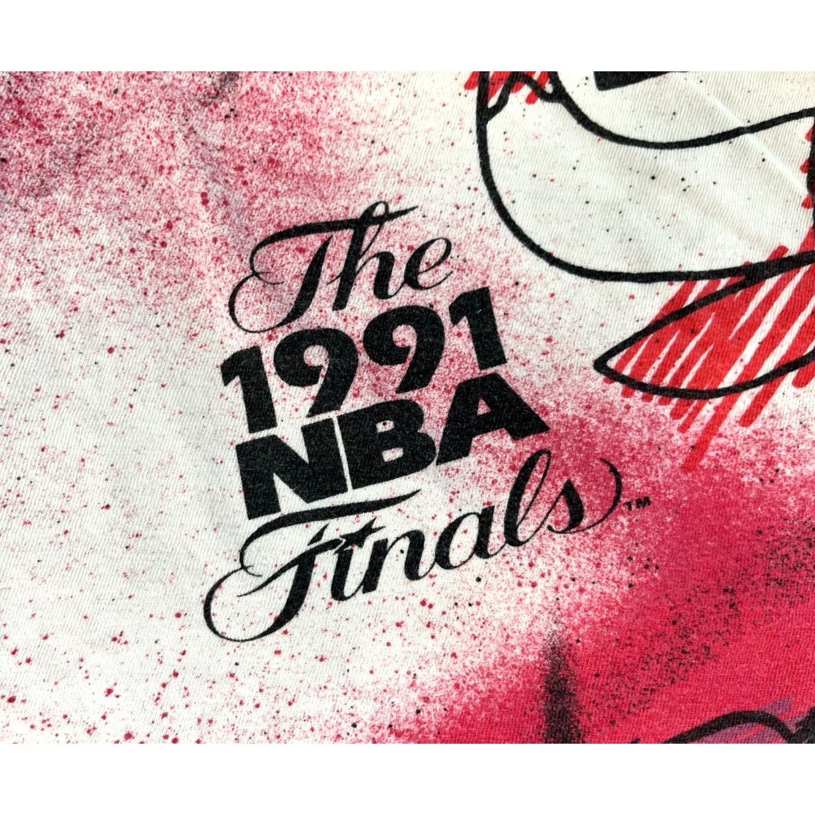 NBA VINTAGE Chicago Bulls T-Shirt 1991 NBA Finals Magic Johnson T's Sz M Men's Shirts Graphic Print 90s Basketball World Champions Size US M / EU 48-50 / 2 - 6 Thumbnail