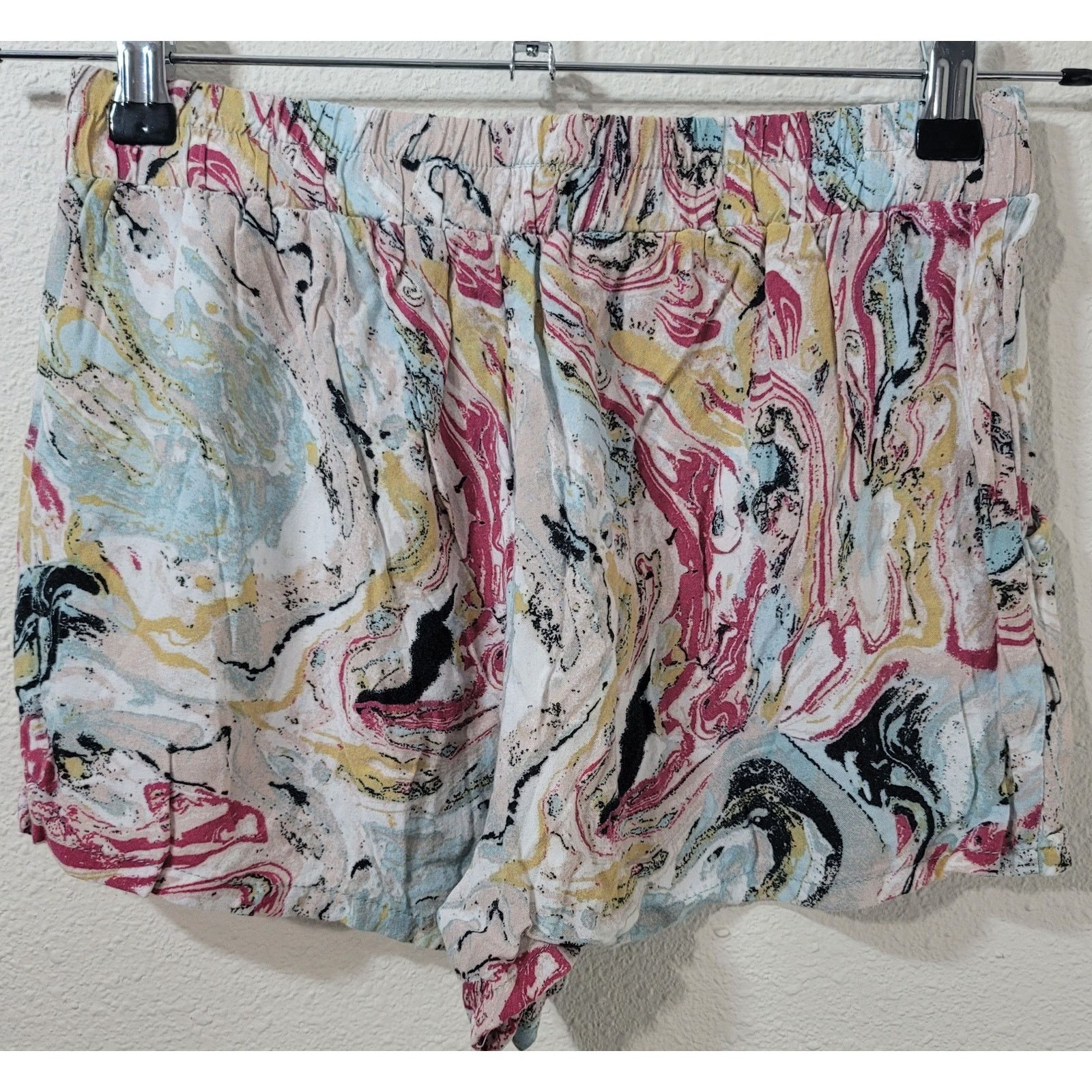 Other BeBop Pink Blue Abstract Print Pull On Shorts Small Pleated Size 26" / US 2 / IT 38 - 3 Thumbnail