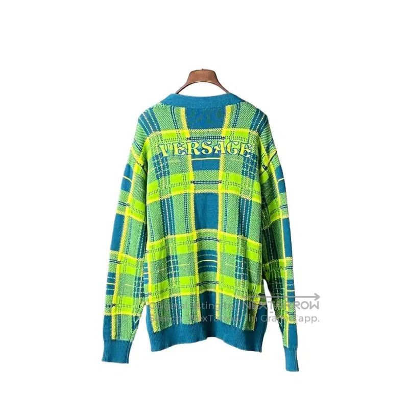 Versace Versace Green Cotton Long Sleeve Cardigan for Men . Size US M / EU 48-50 / 2 - 2 Thumbnail
