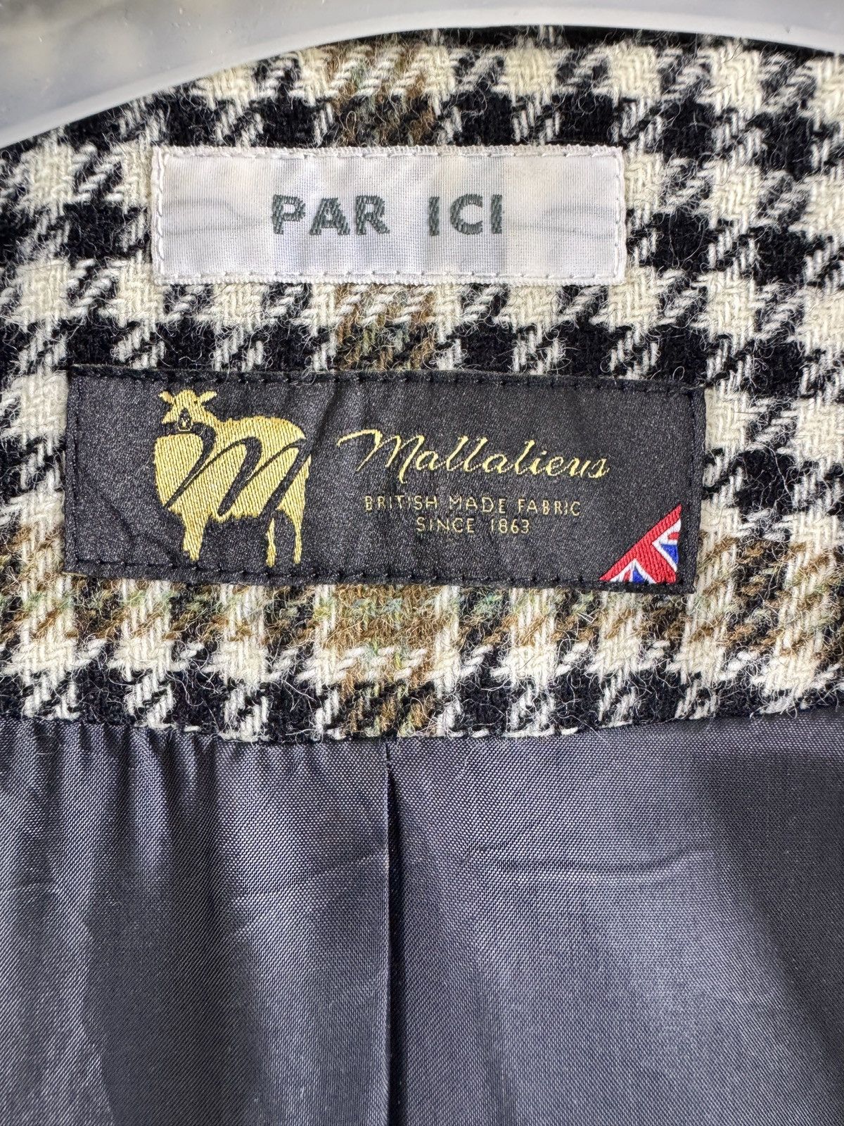 Japanese Brand Par ici Mallalieus Houndstooth Double Breasted Long Coat Size L / US 10 / IT 46 - 7 Thumbnail