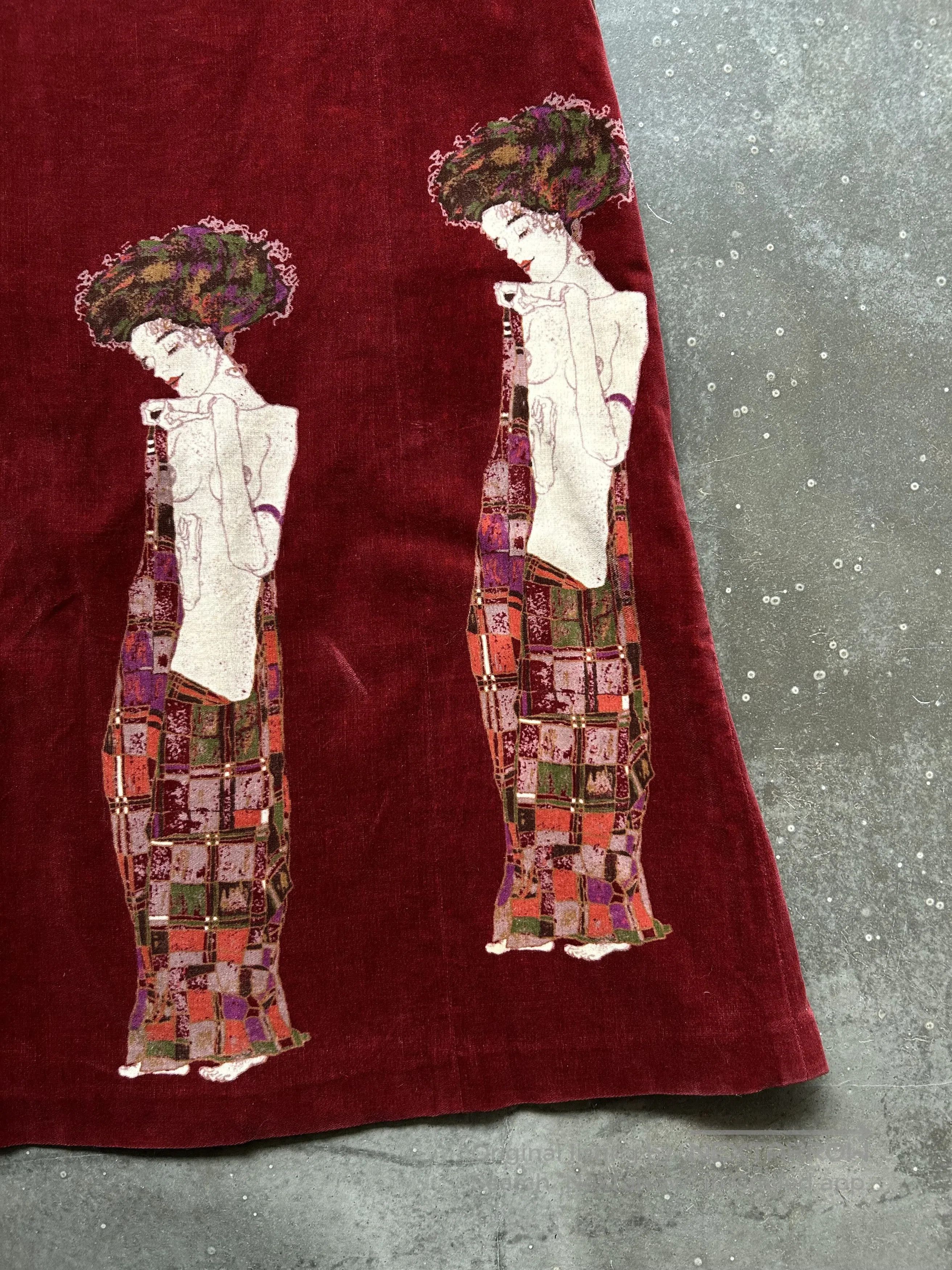 Bajra bajra samurai print velvet skirt. Size 23" - 5 Thumbnail